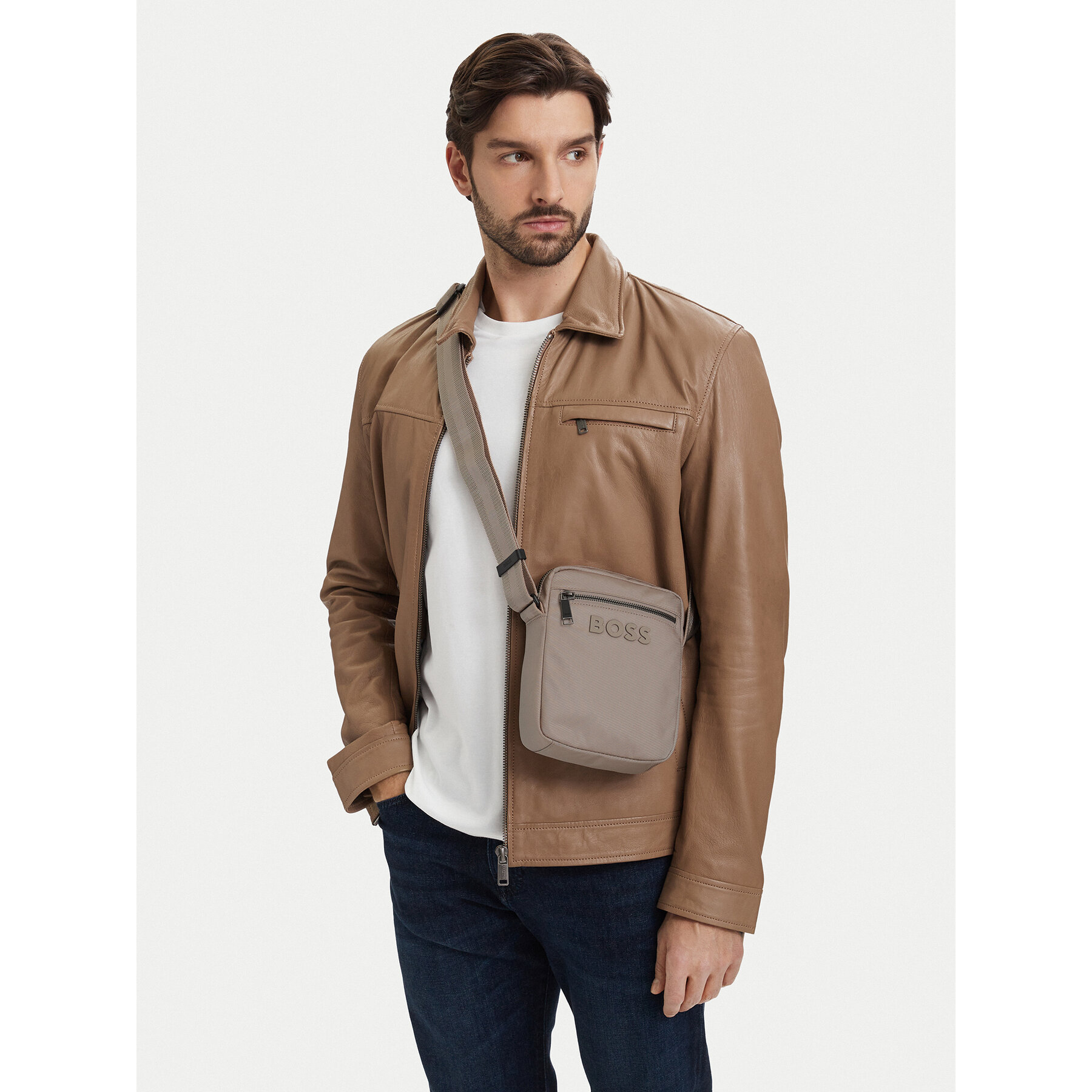 Válltáska BOSS Catch 3.0 NS Zip 50511961 Bézs