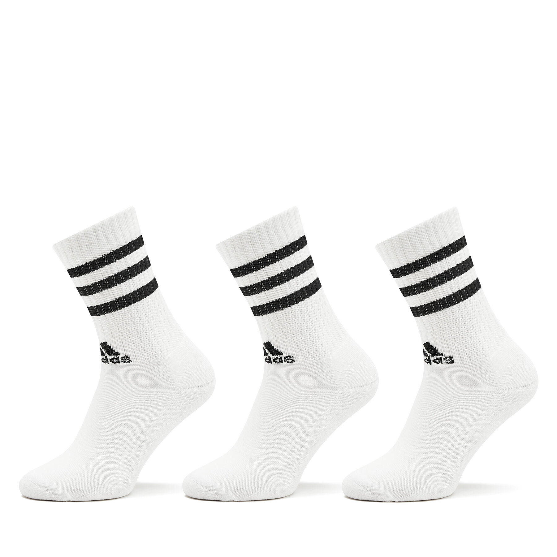Calcetines altos unisex adidas 3-Stripes Cushioned Crew Socks 3 Pairs HT3458 Blanco