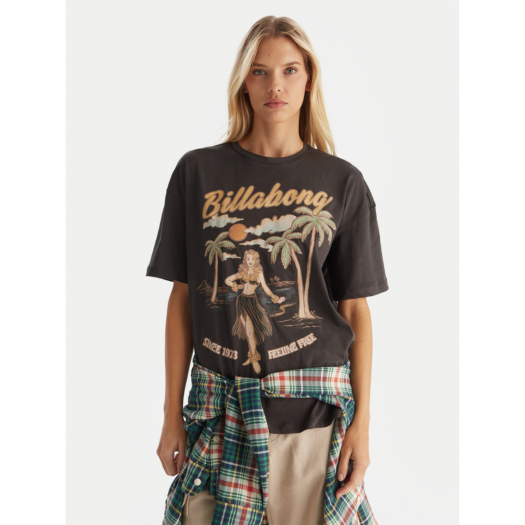 Billabong Póló EBJZT00477 Fekete Oversize