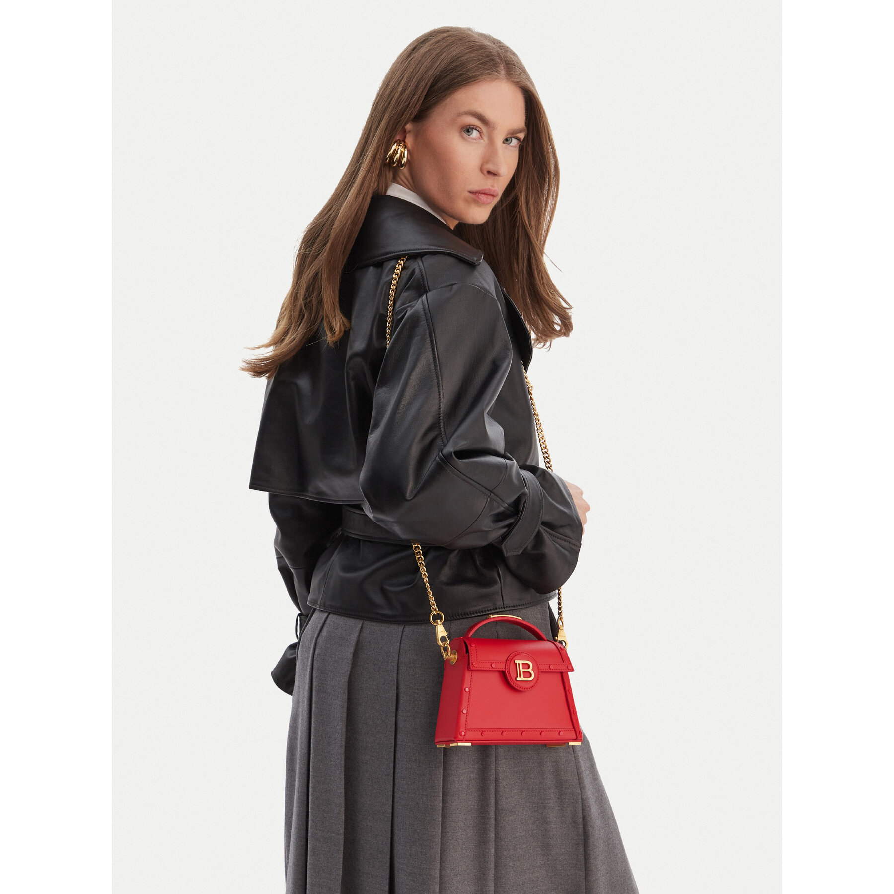 Дамска чанта Balmain DN0DA907LRHA Червен