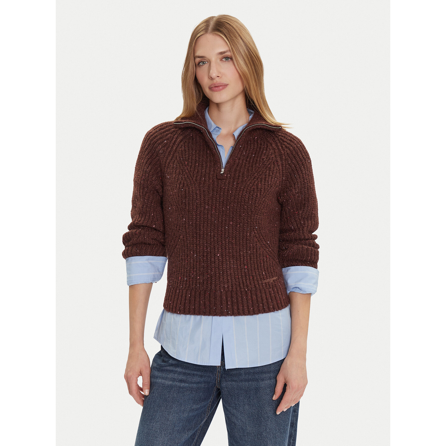 Tommy Jeans Pullover DW0DW21686 Braun Relaxed Fit