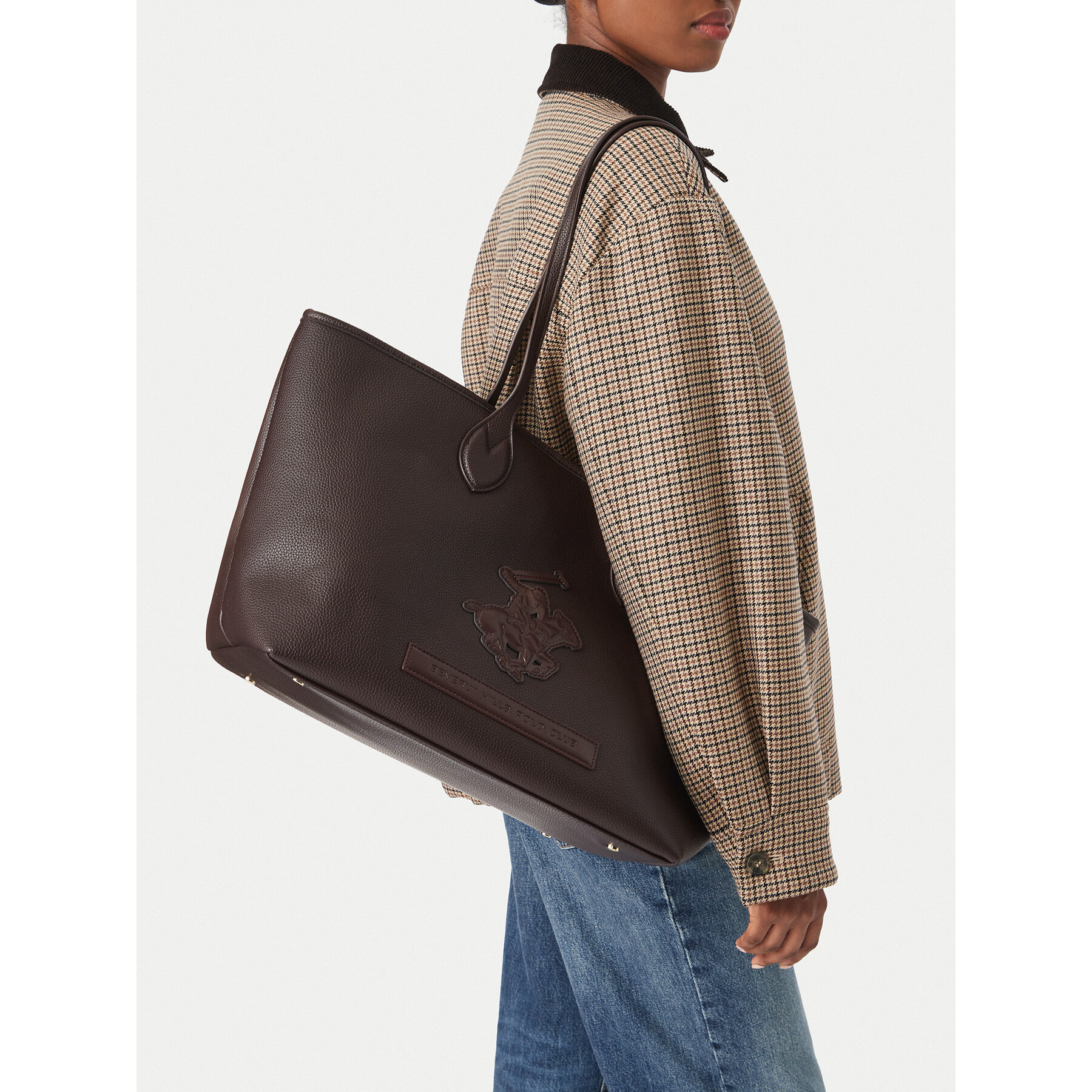 Ročna torba Beverly Hills Polo Club CWBEO-BHPC-L-006-10 Temno rjava