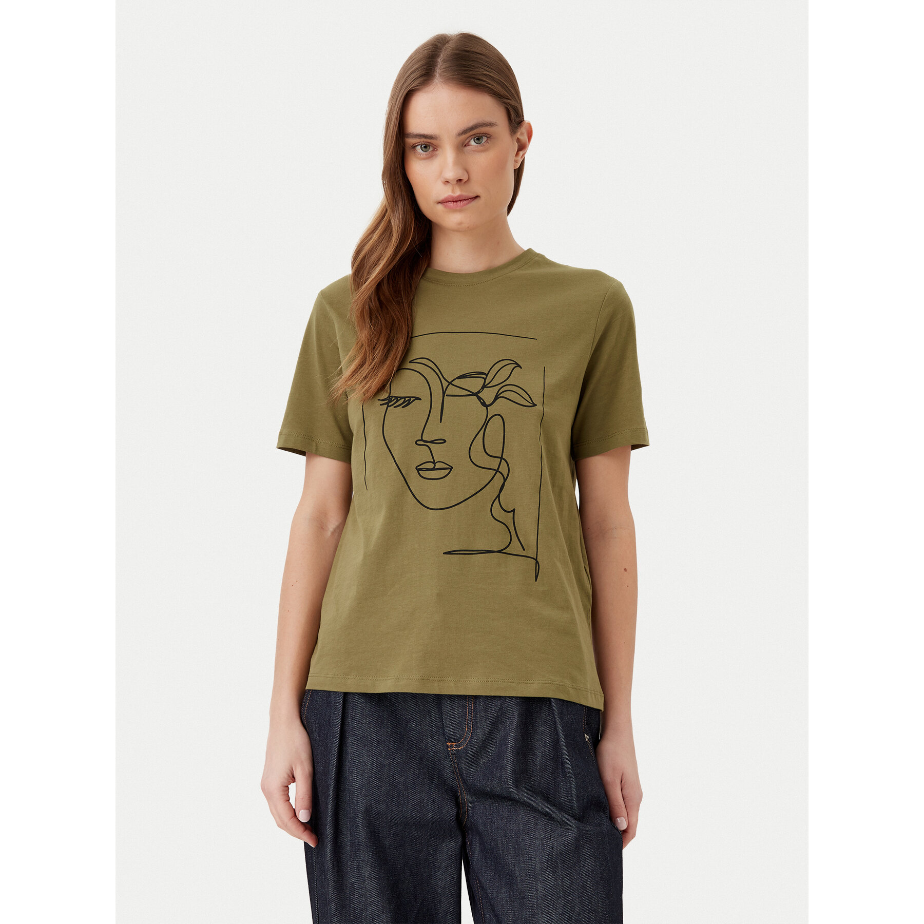 Vila T-Shirt Sybilla 14103247 Πράσινο Regular Fit