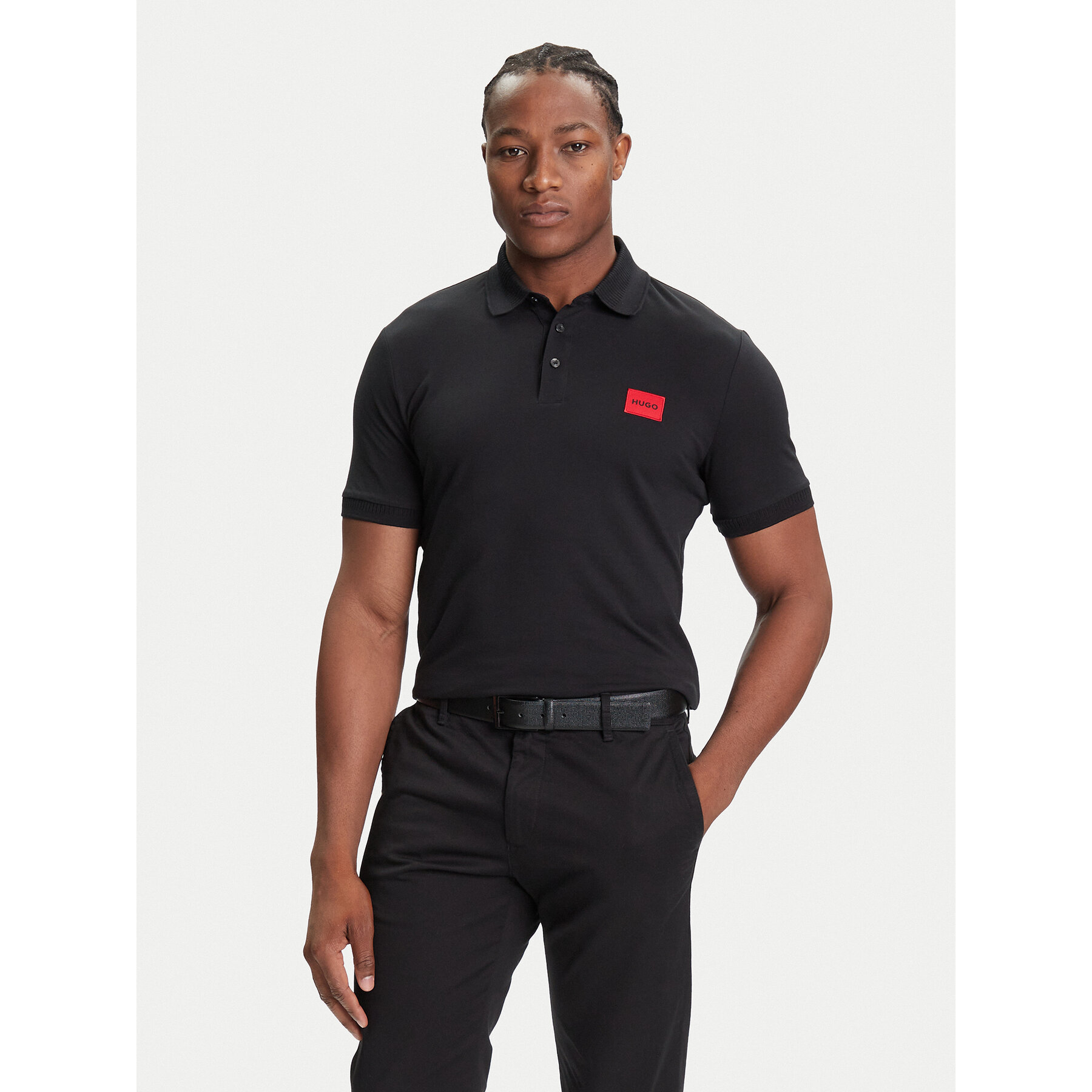 Hugo Polo Dereso222 50466202 Μαύρο Slim Fit