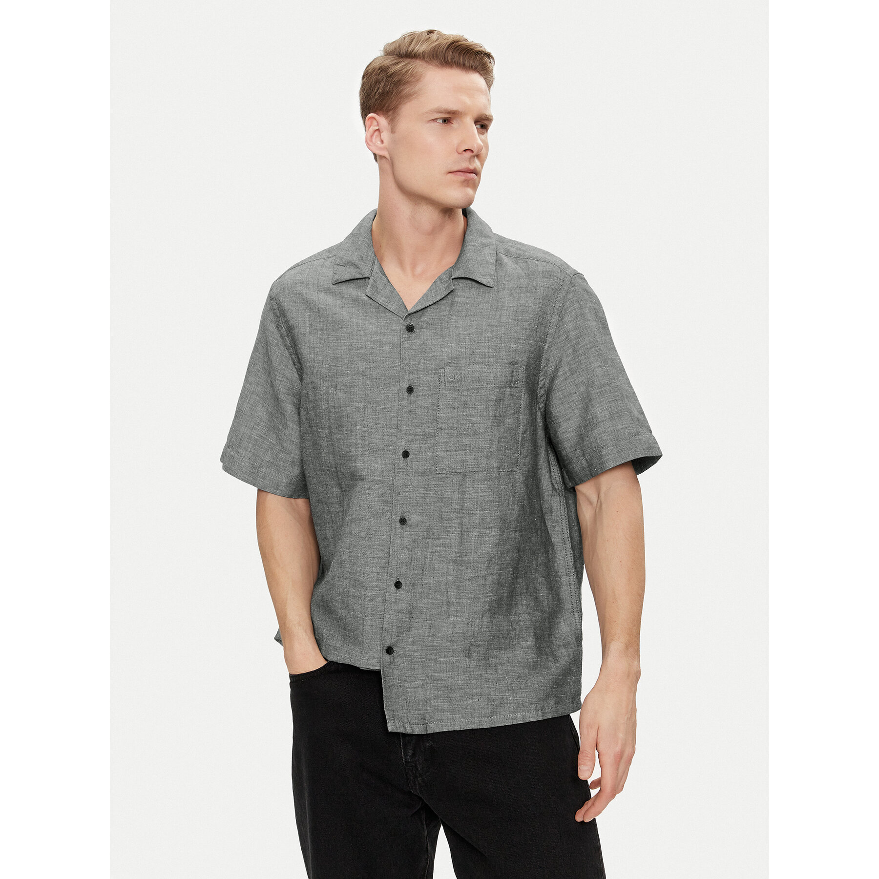 Calvin Klein Hemd K10K109521 Grau Relaxed Fit