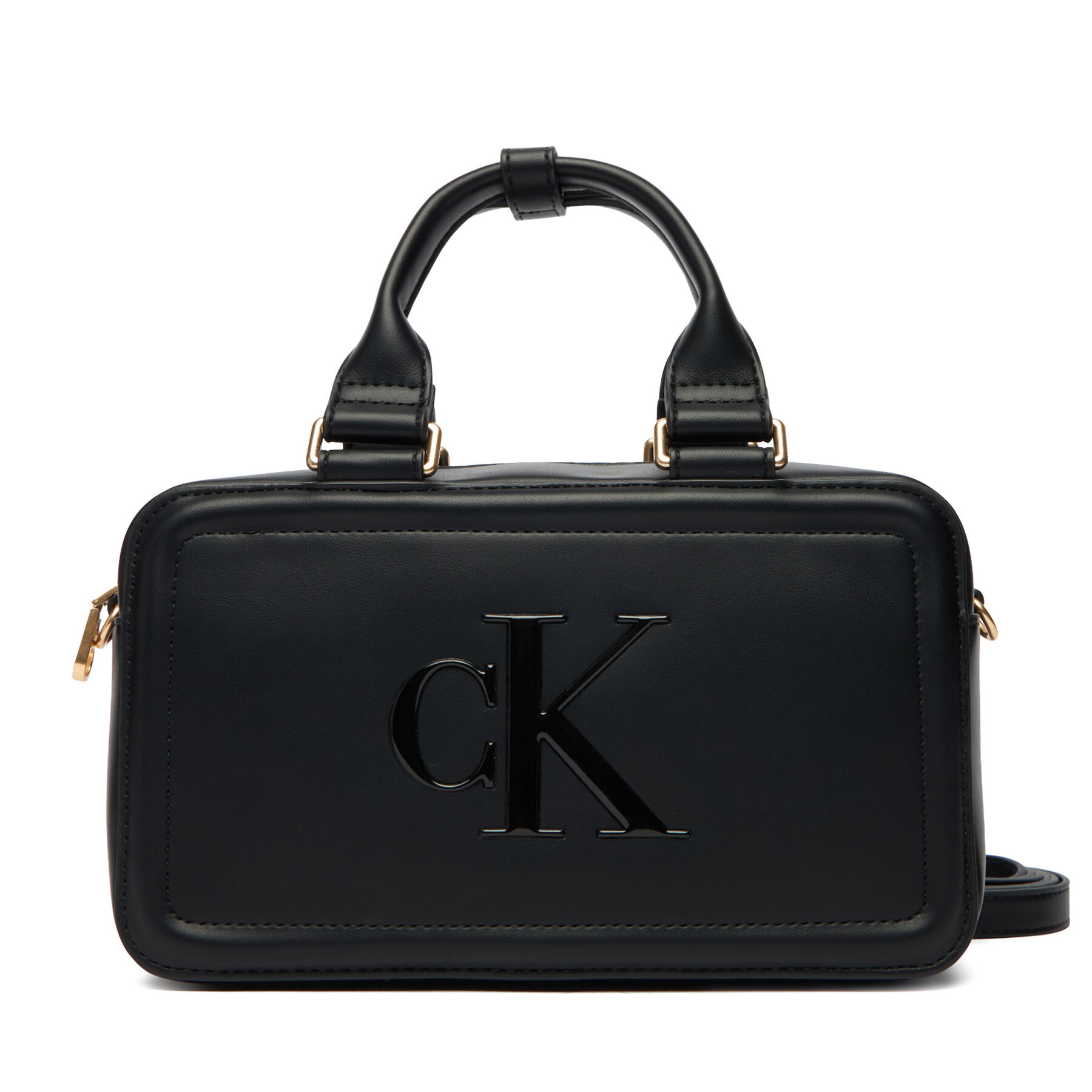 Geantă Calvin Klein Bold Ck Bauletto Crossbody LV04F3411G Negru