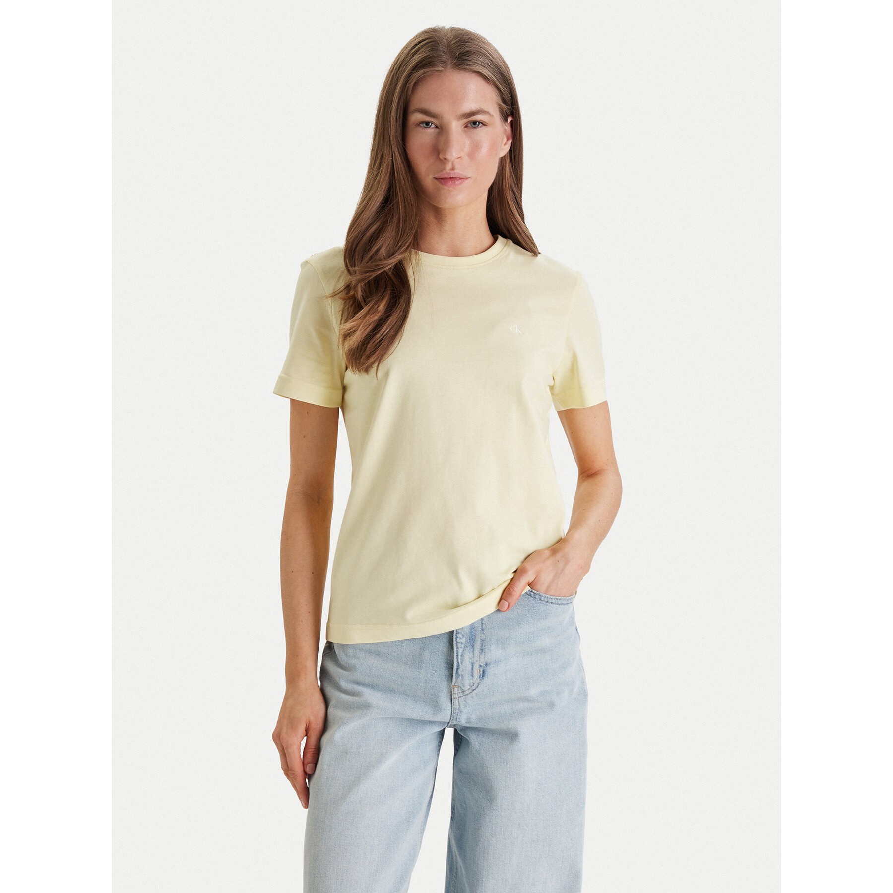 Calvin Klein Jeans T-Shirt Monogram LV047B224G Gelb Regular Fit