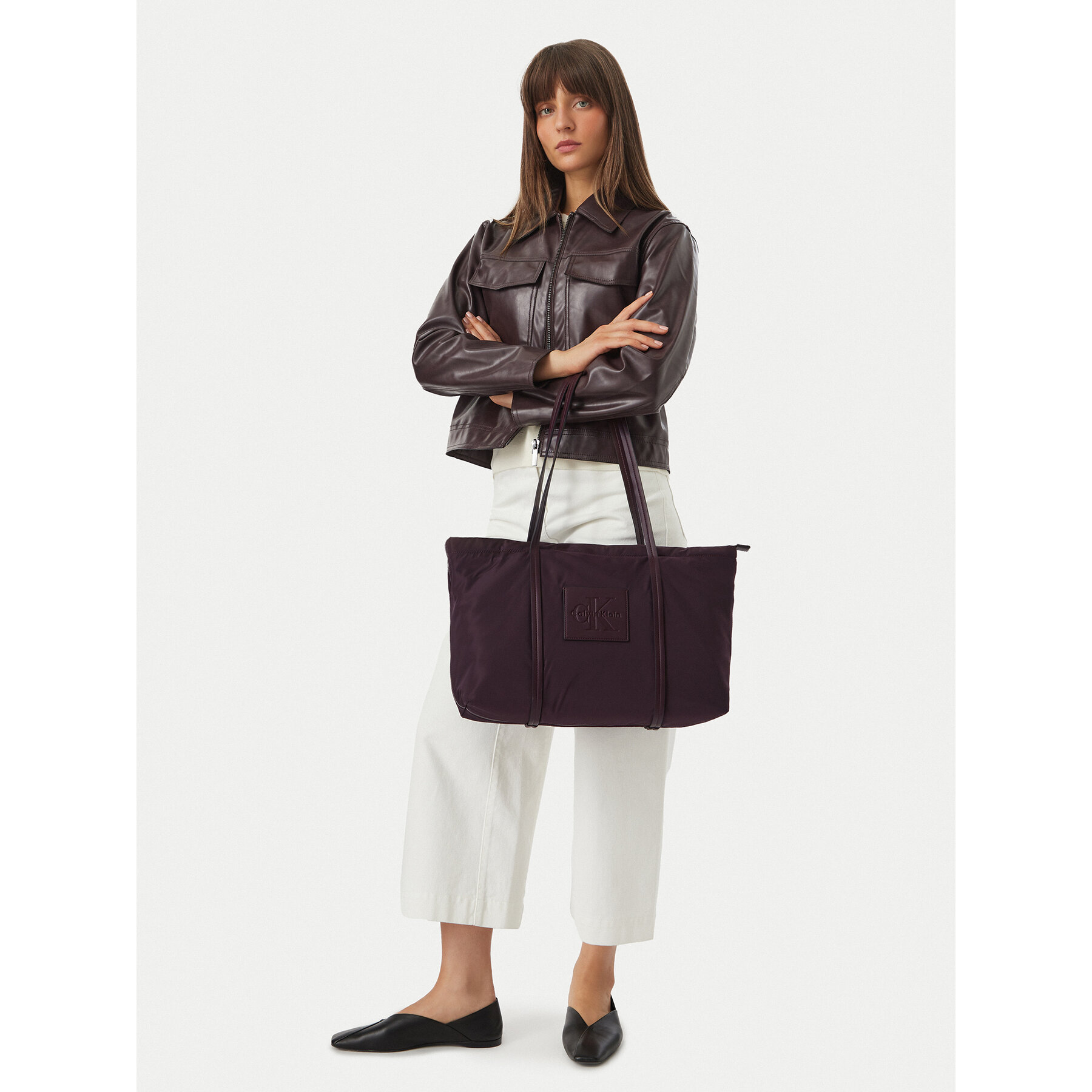 Kabelka Calvin Klein Medium Tote LV04F3869G Bordová