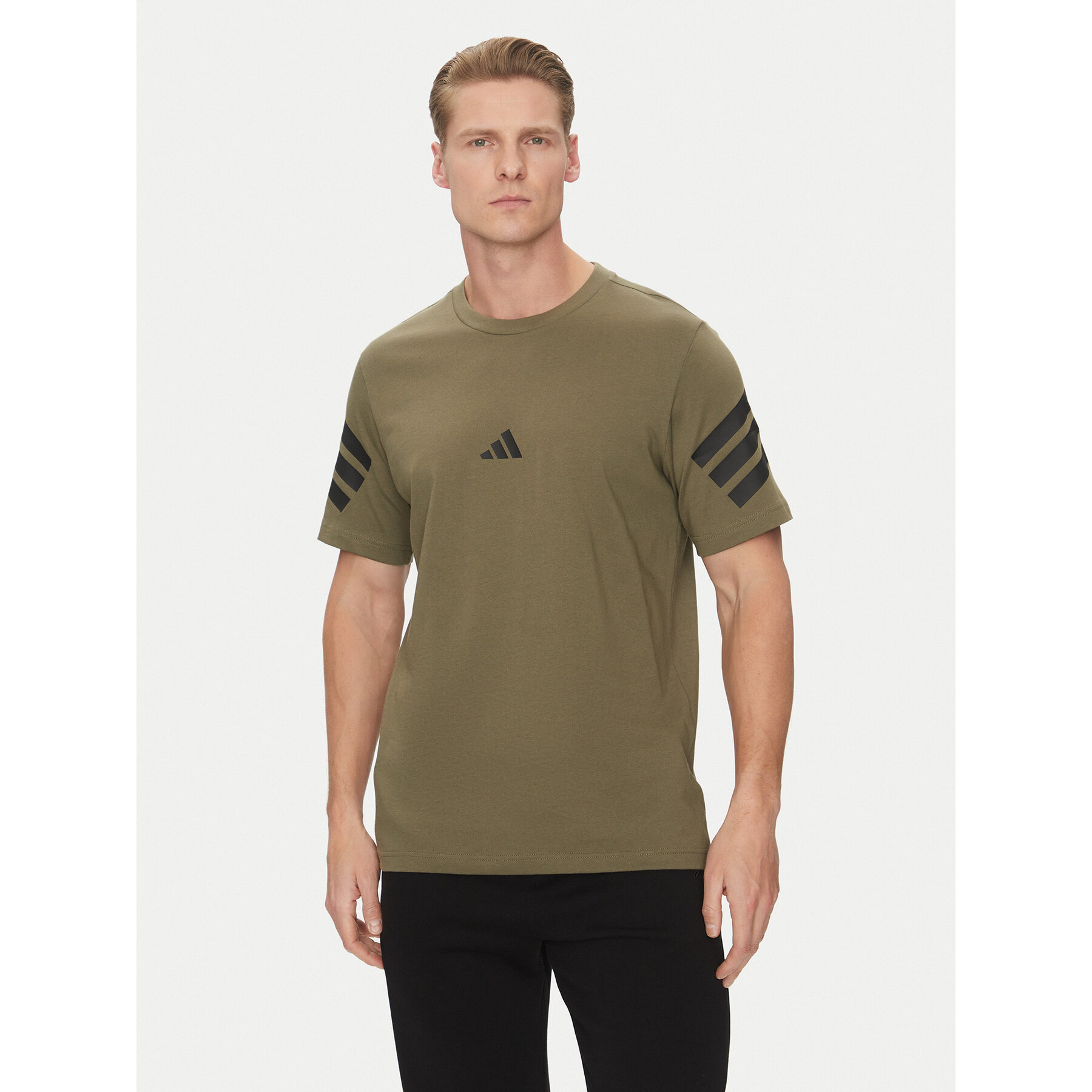adidas T-Shirt Future Icons 3-Stripes JD4876 Πράσινο Regular Fit