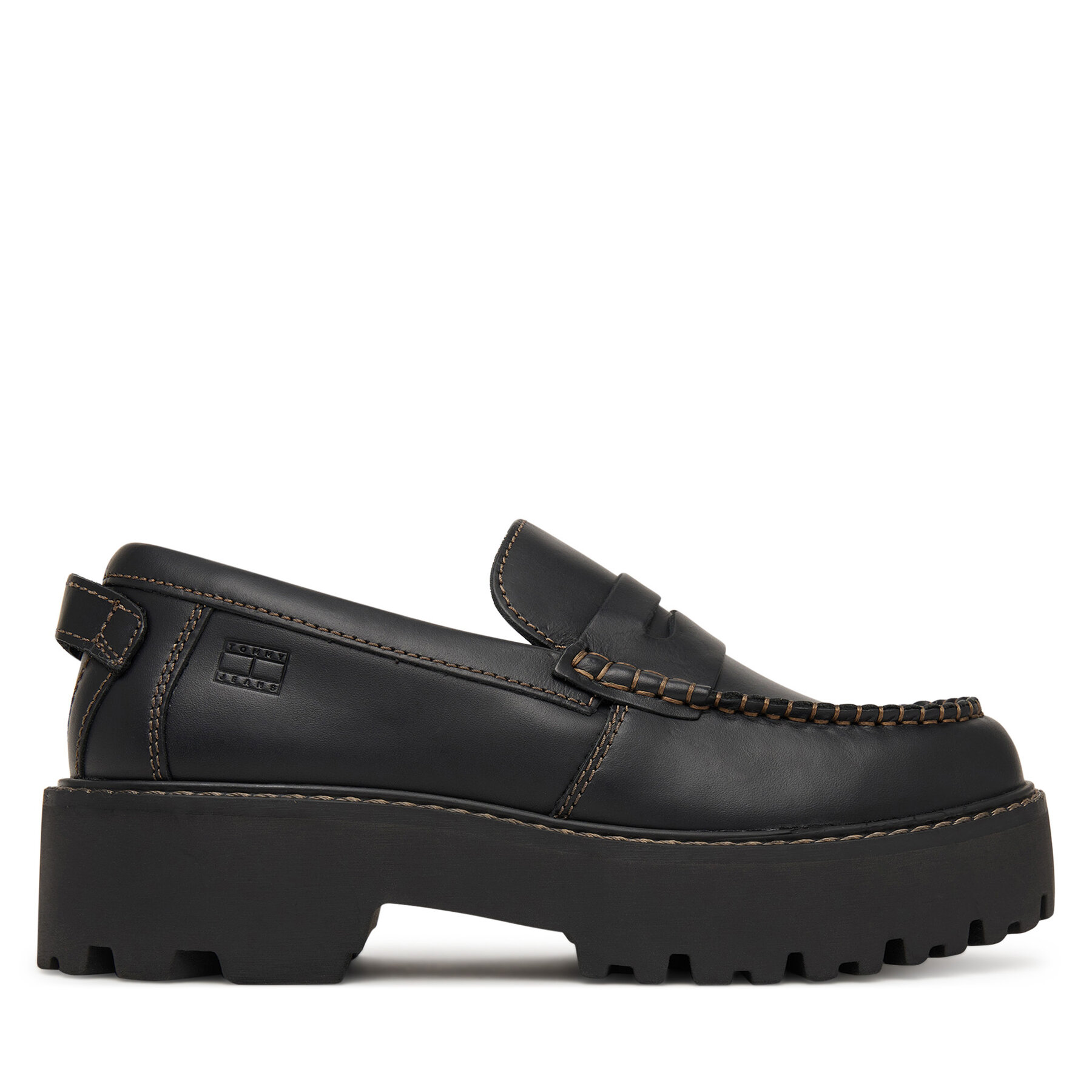 Loaferice Tommy Jeans Archive '01 Loafer Leather EN0EN03005 Crna