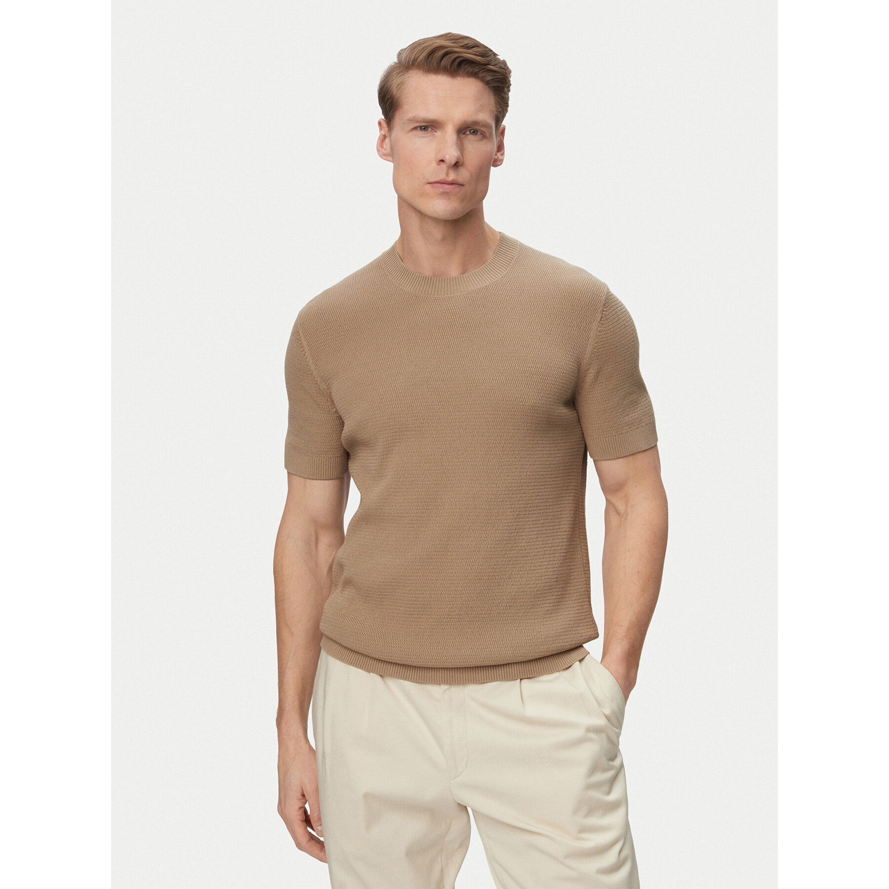 JOOP! Jeans T-shirt Sandero 30101597 Svijetlo bež Regular Fit