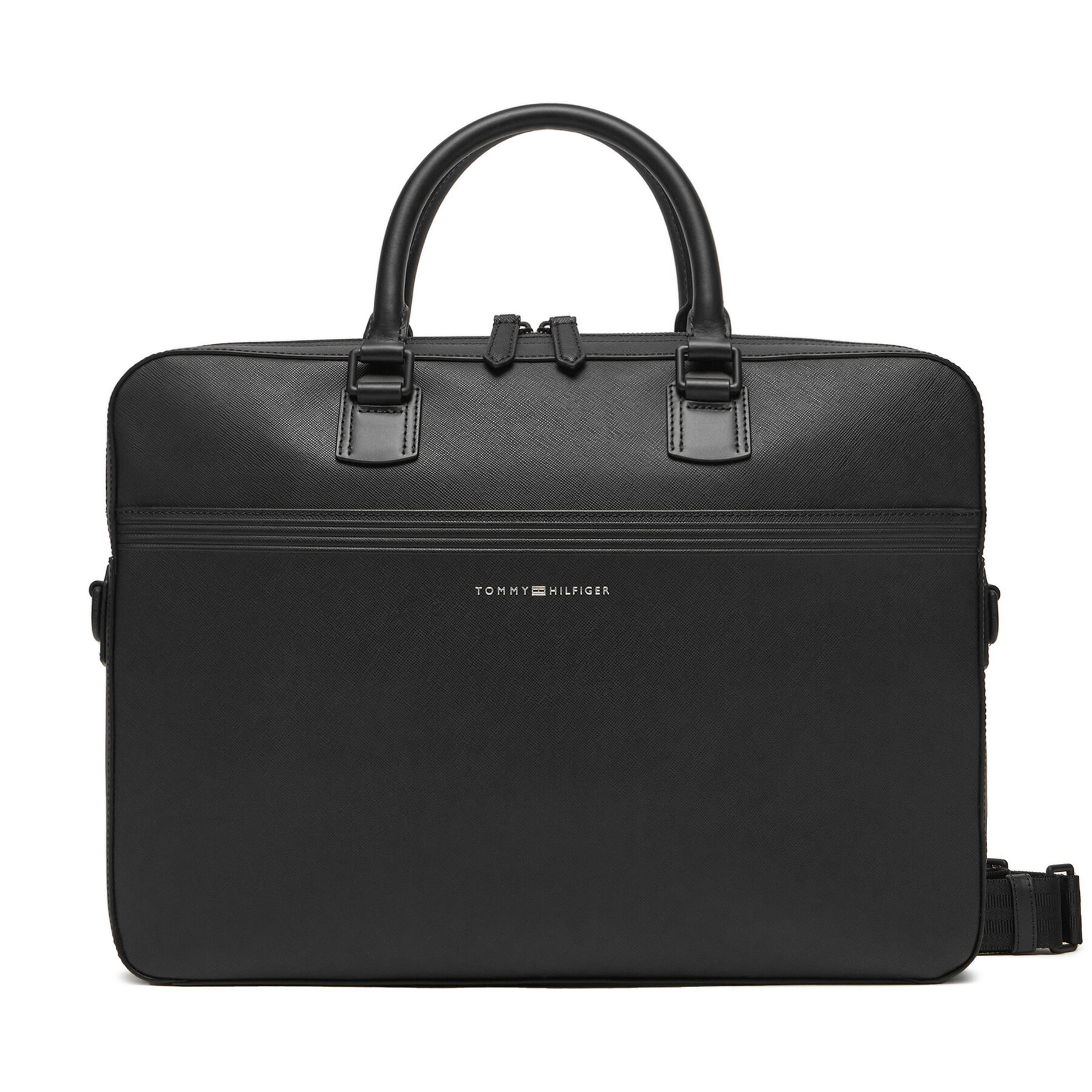 Torba na laptopa Tommy Hilfiger Czarny Th Business Leather Comp Bag AM0AM13214