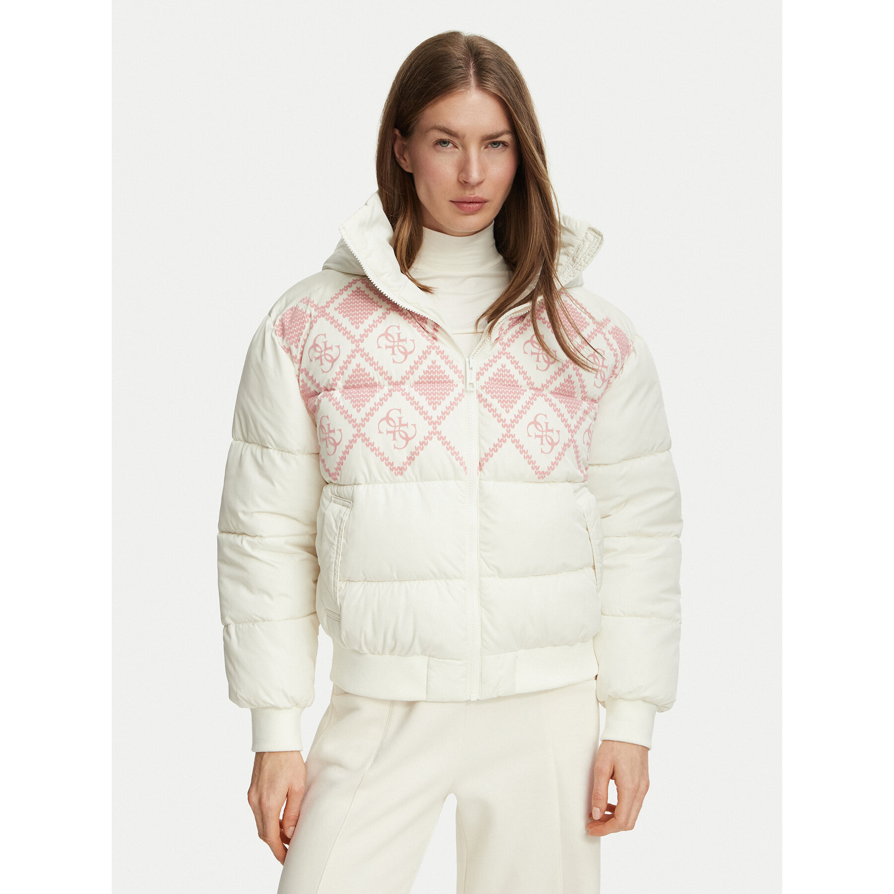 Guess Winterjacke V6BL07 W4303 Creme Regular Fit