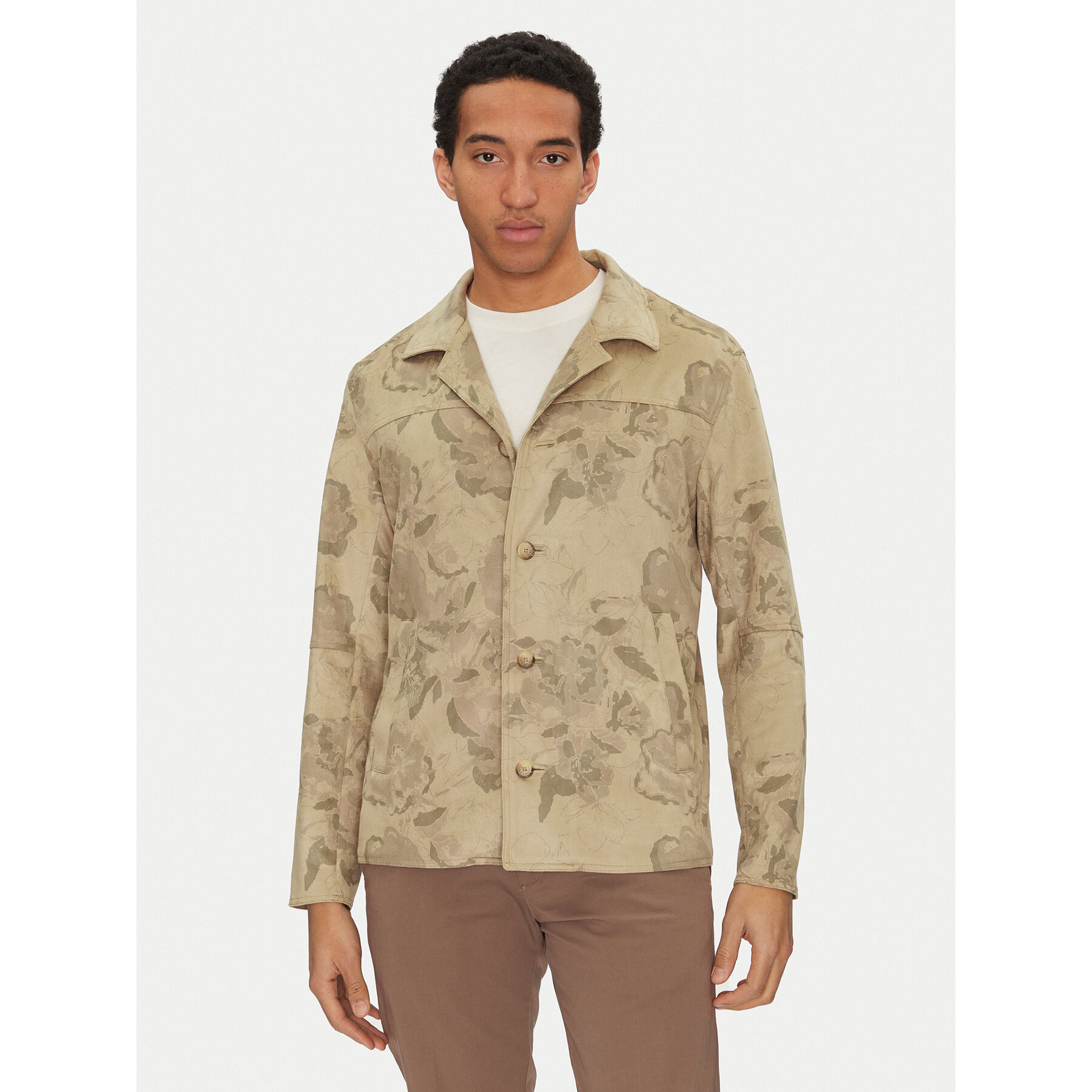 Marciano Guess Hemdjacke 5GHL10 2300Z Beige Regular Fit