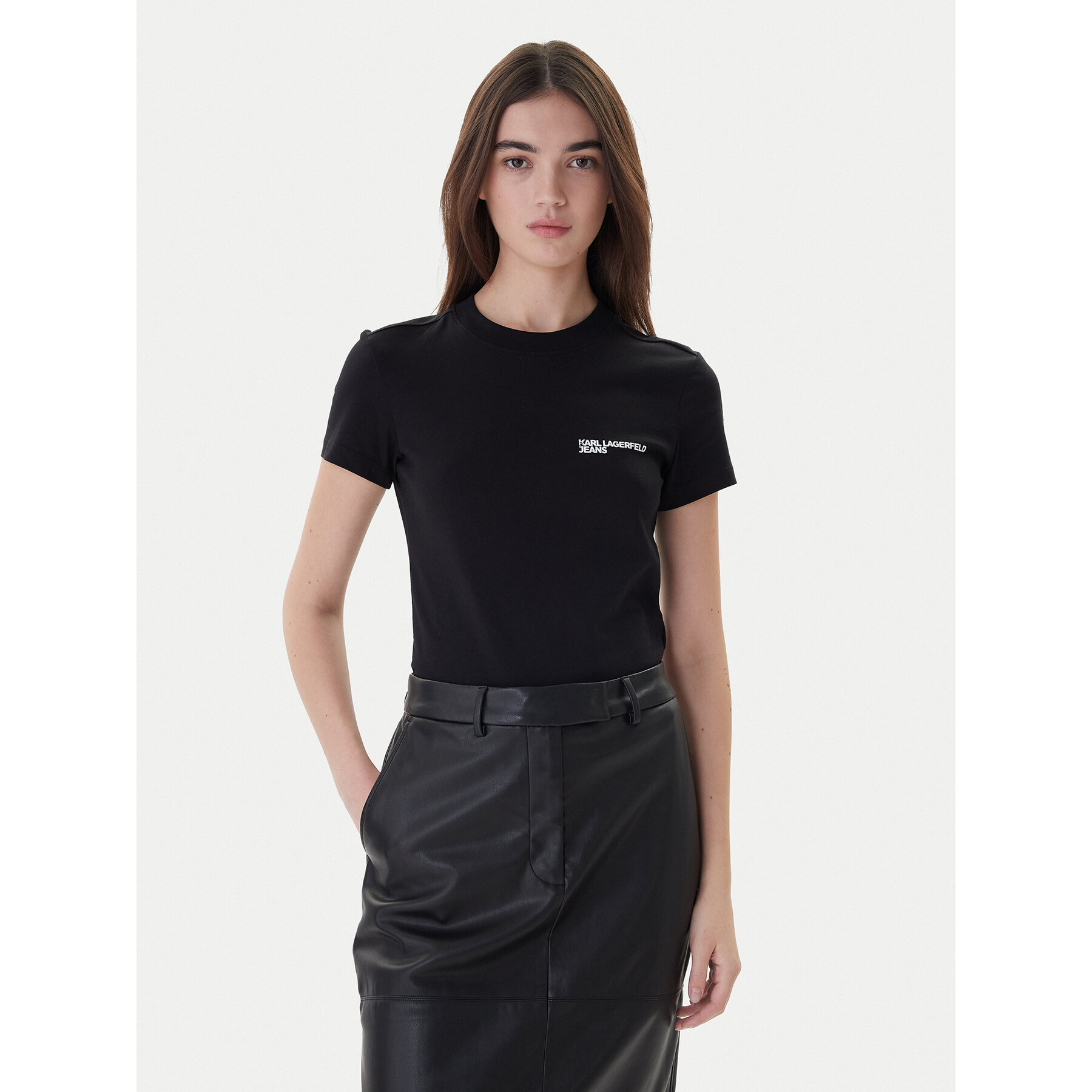 Karl Lagerfeld Jeans Majica A1W17004 Črna Slim Fit