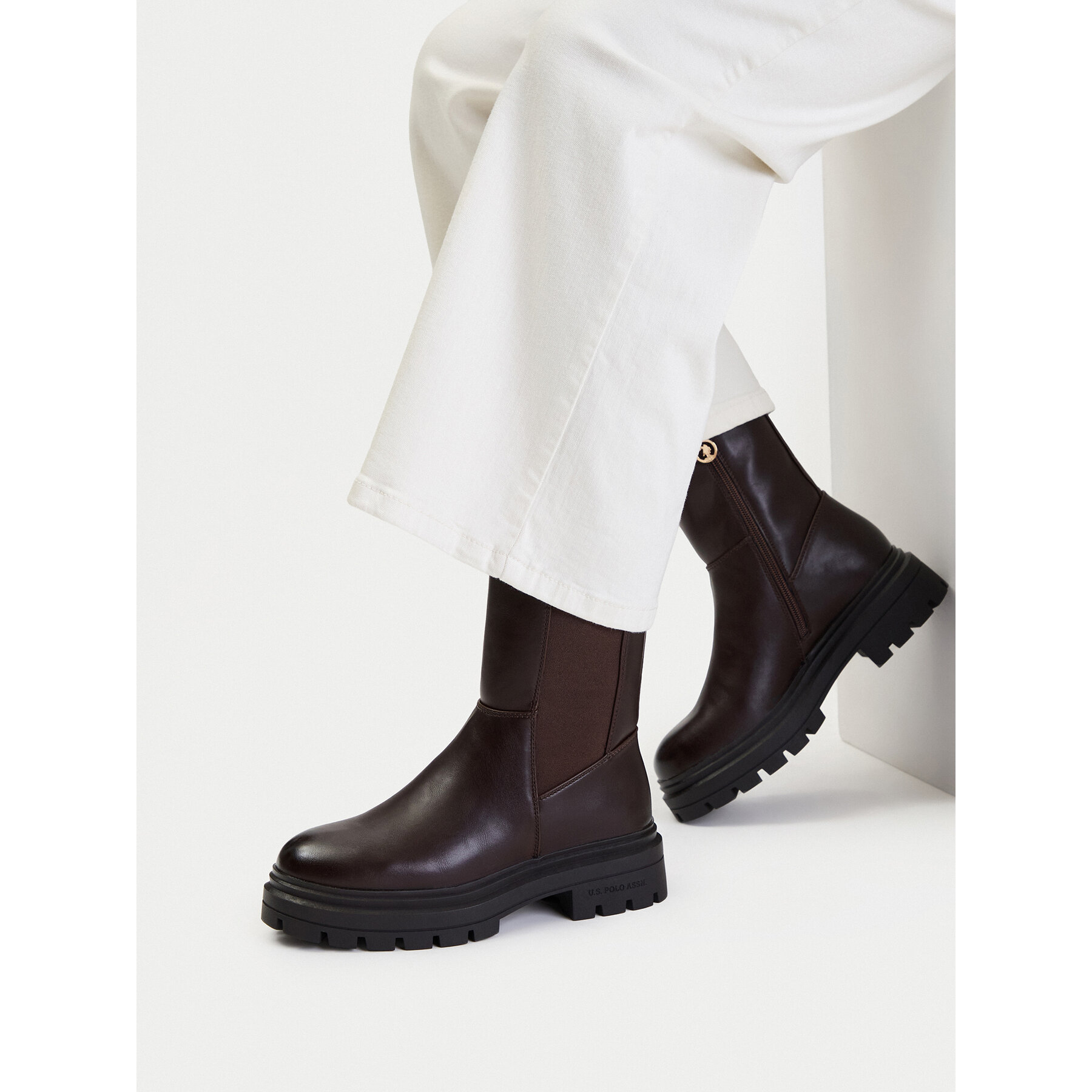 Īsie zābaki U.S. Polo Assn. EO-SVETA003W/GYE1 Brūns