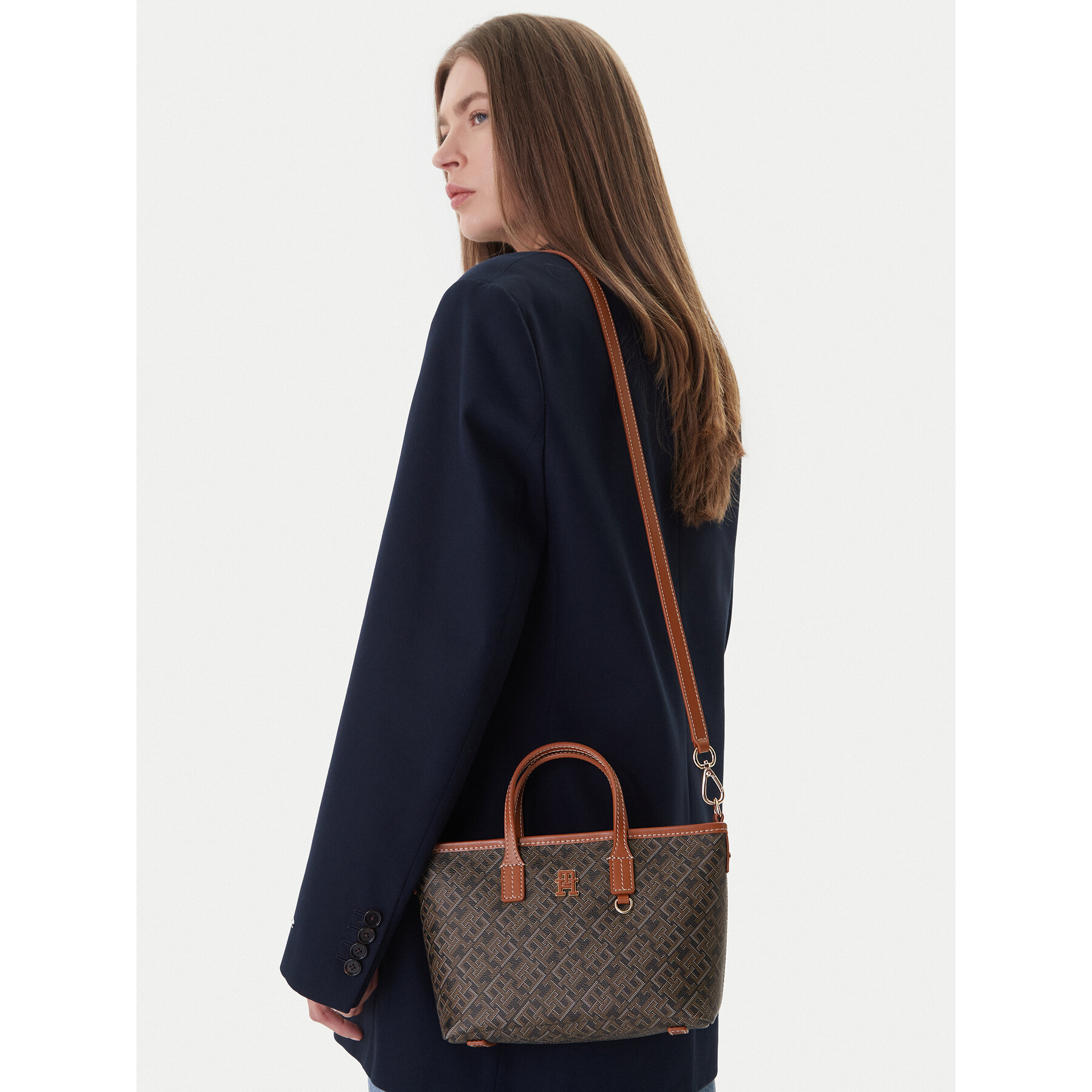 Ročna torba Tommy Hilfiger Th Monoplay Mini Tote Le AW0AW18848 Črna