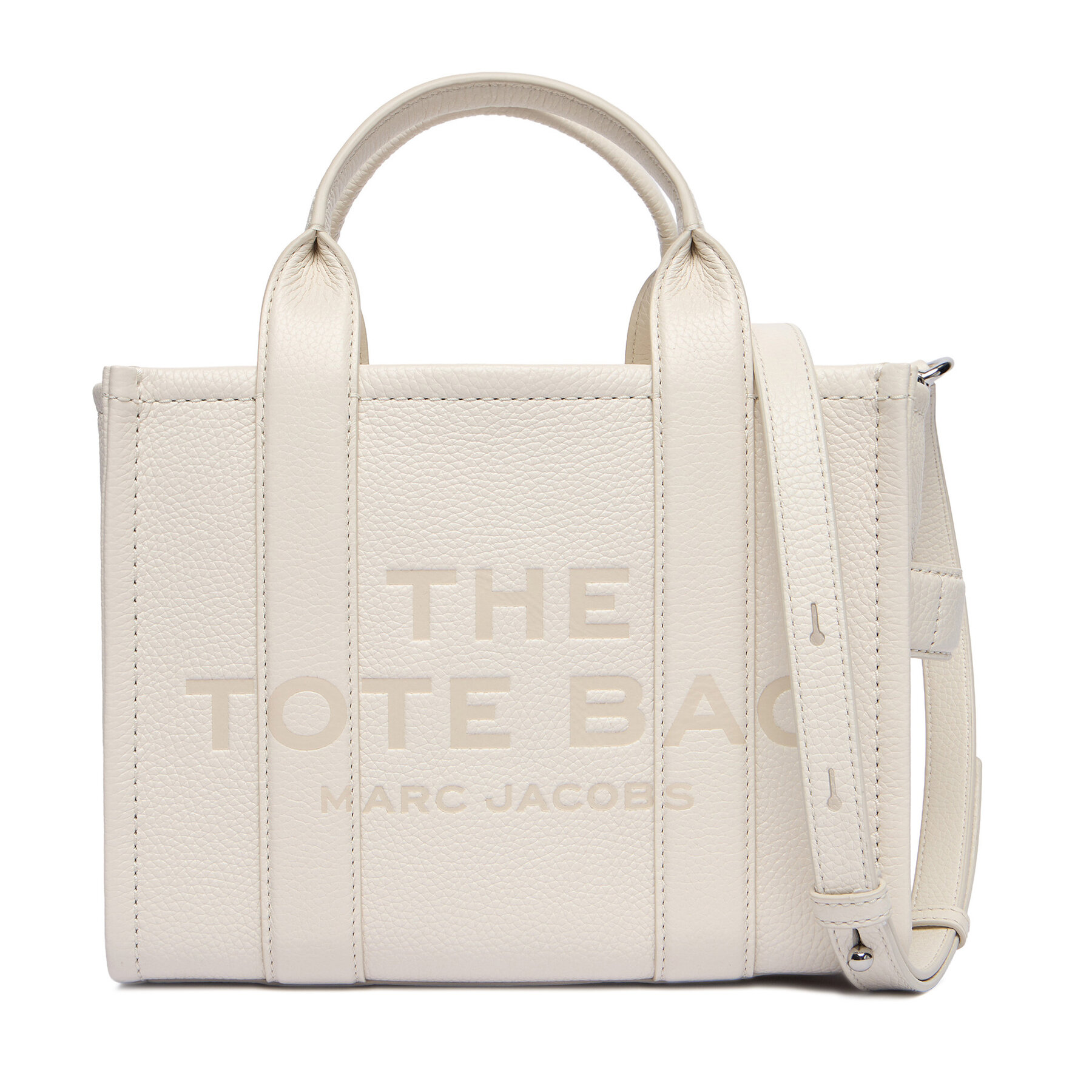 Geantă Marc Jacobs The Leather Small Tote Bag H009L01SP21 Écru