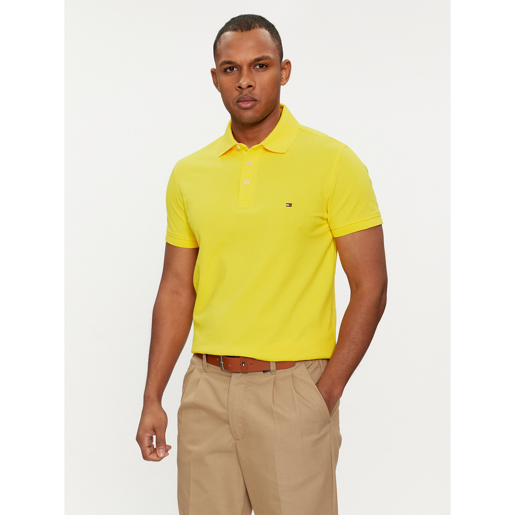 Tommy Hilfiger Polo 1985 MW0MW17771 Κίτρινο Slim Fit