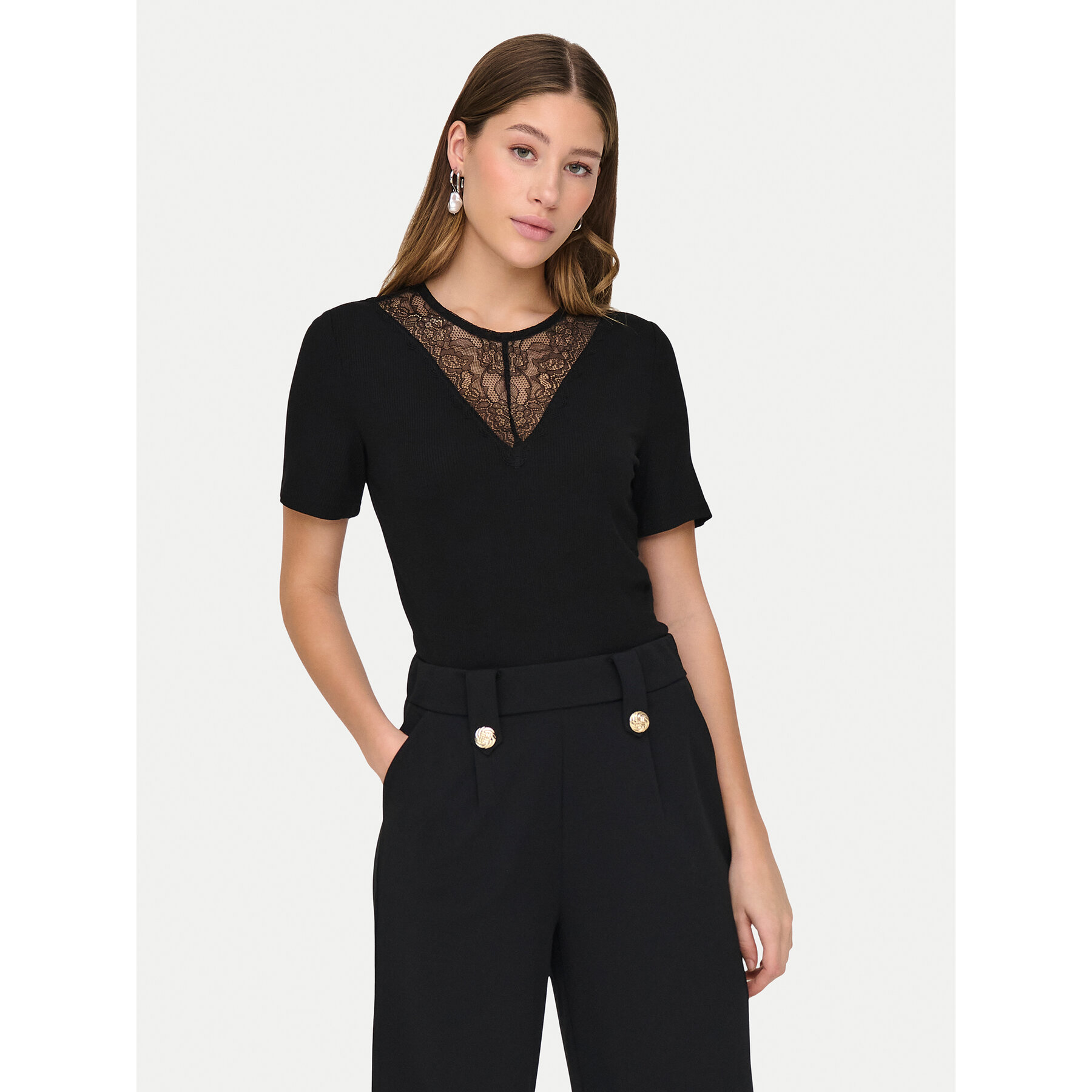 JDY JDY T-Shirt Roxy 15341671 Μαύρο Slim Fit