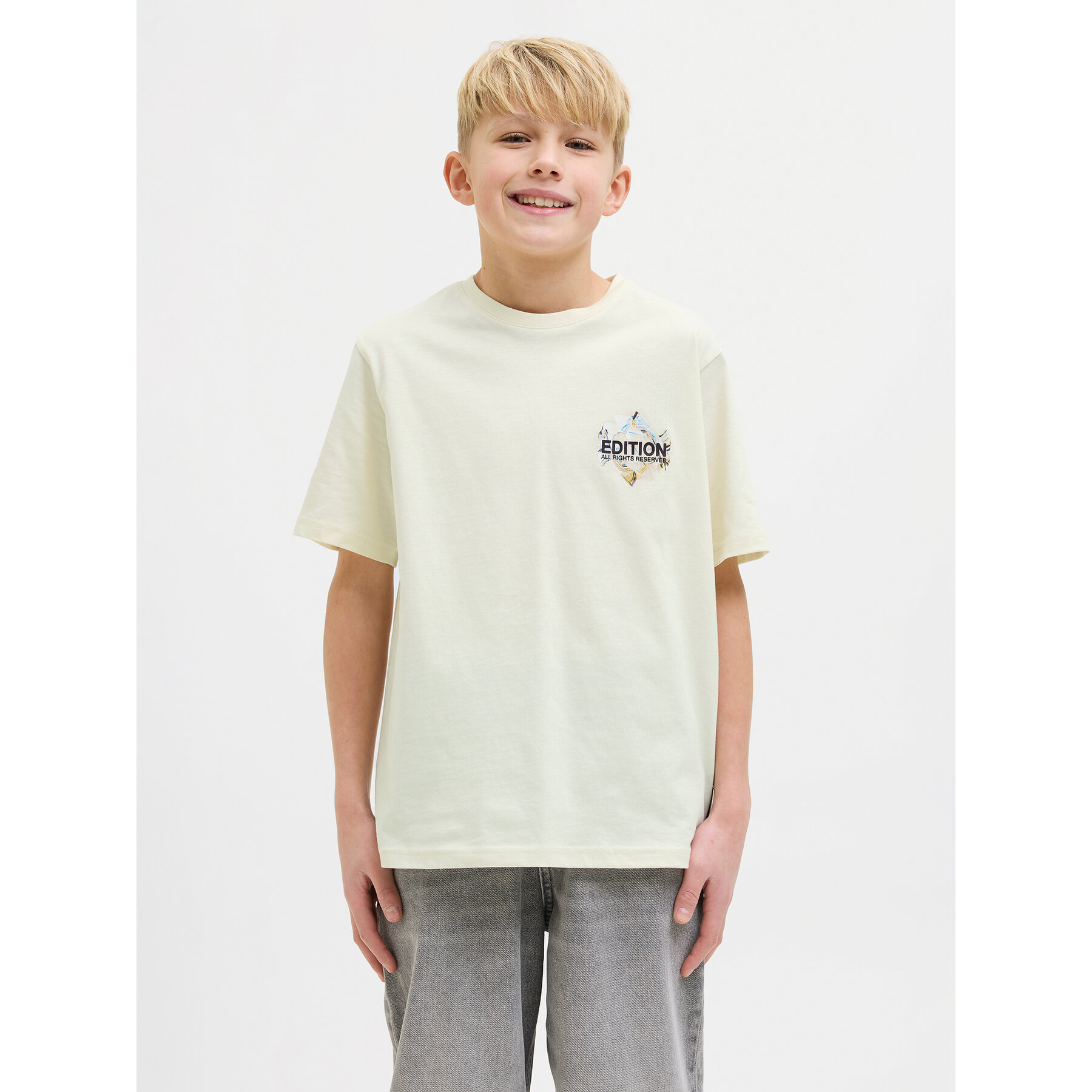 Jack & Jones Junior Marškinėliai Dynamic Dust 12274677 Geltona Loose Fit