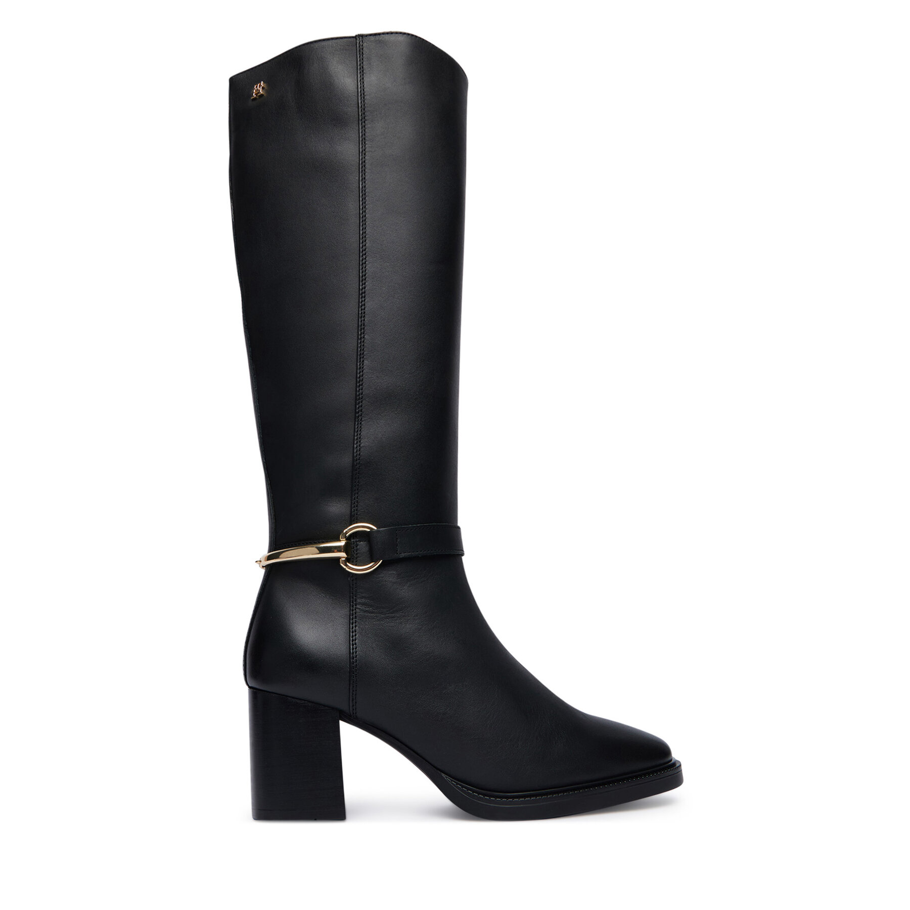 Zimski škornji Tommy Hilfiger Th Stud Heel Riding Knee Boot FW0FW09551 Črna