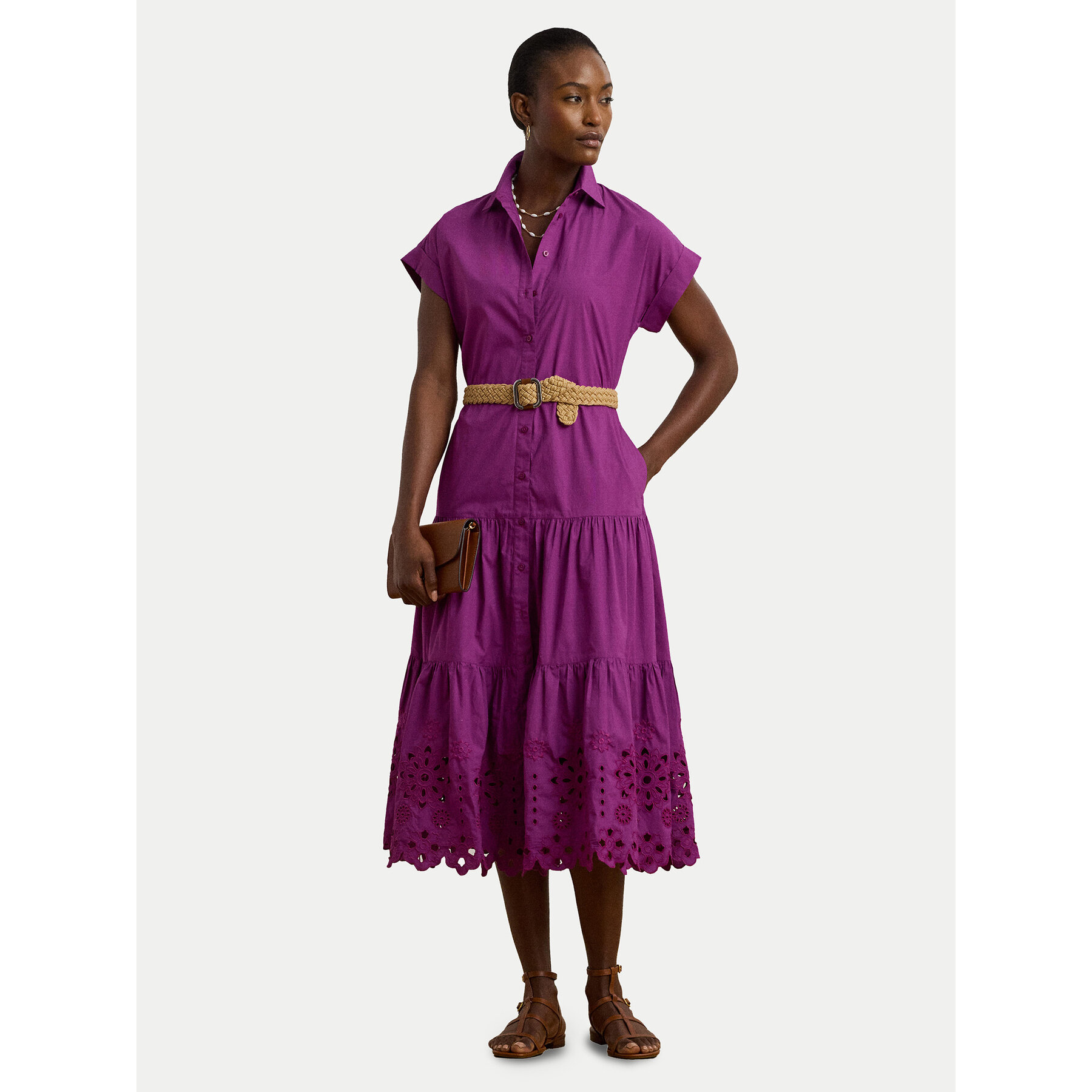 LAUREN RALPH LAUREN Hemdkleid 200970821001 Violett Regular Fit
