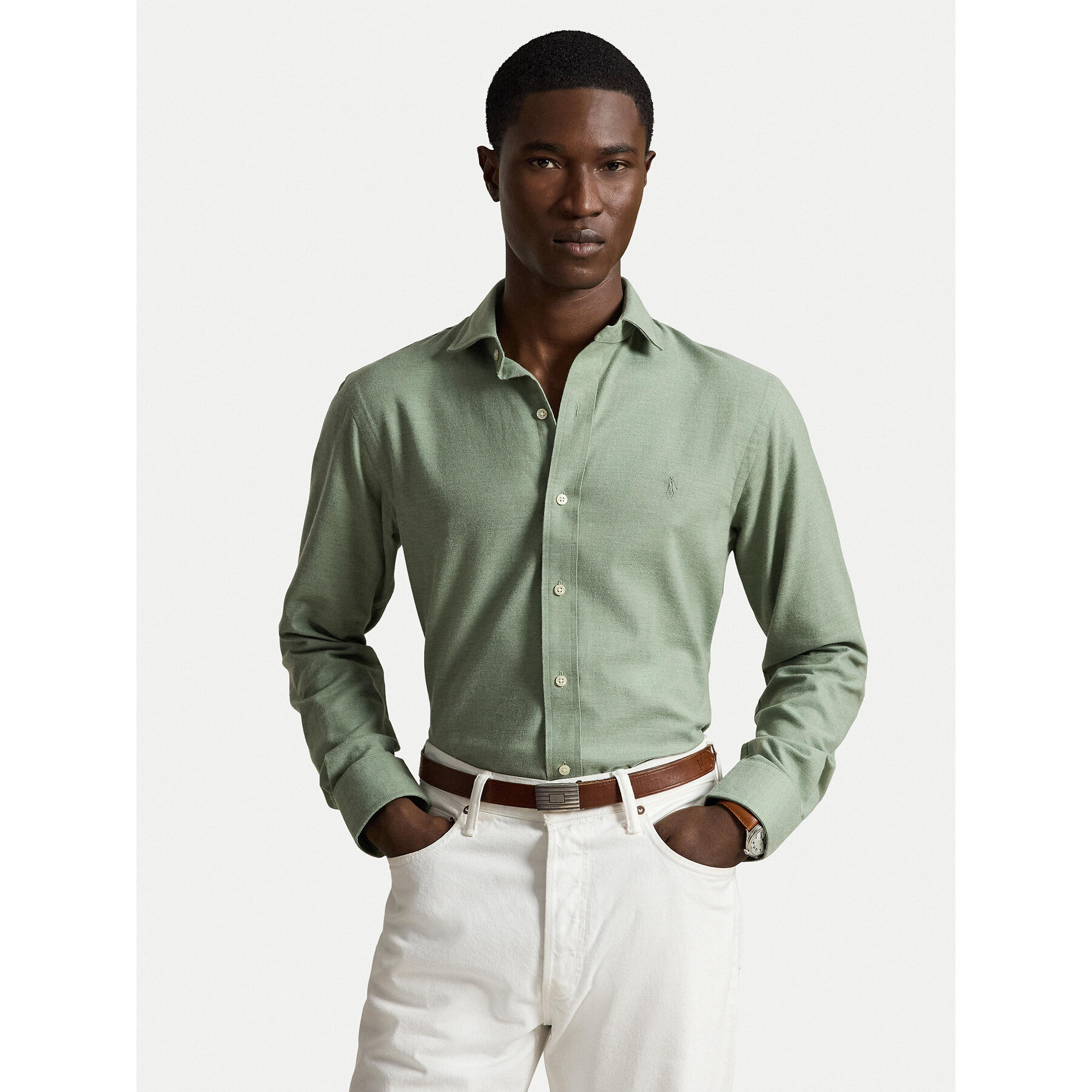 Polo Ralph Lauren Hemd 710B22592001 Hellgrün Regular Fit