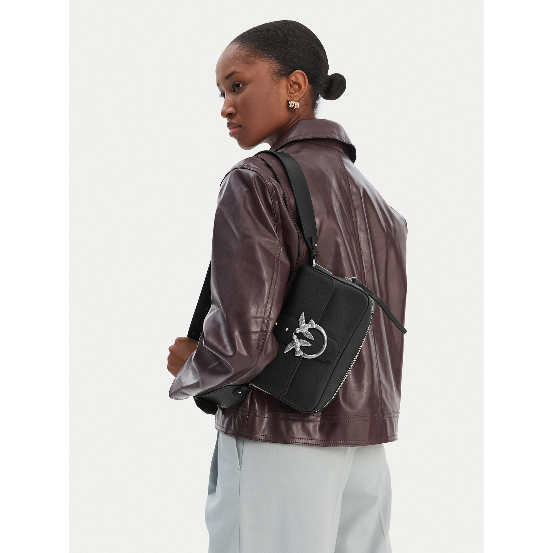 Дамска чанта PINKO Love One Slouchy Zip Mini AI 25-26 PLTT 105345 A2JG Черен