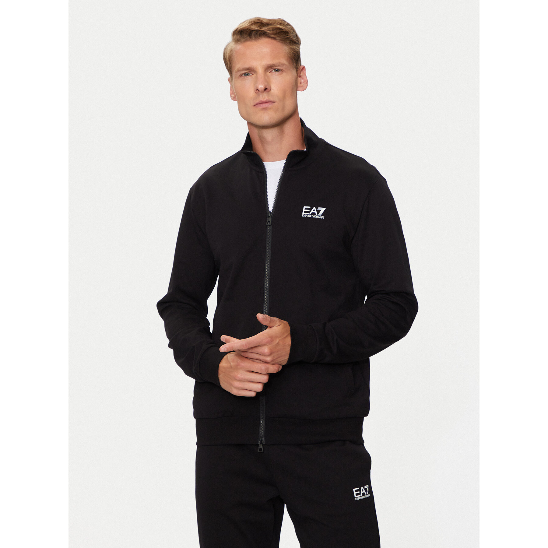 EA7 Emporio Armani Sweatshirt 8NPM31 PJVRZ 1200 Schwarz Regular Fit