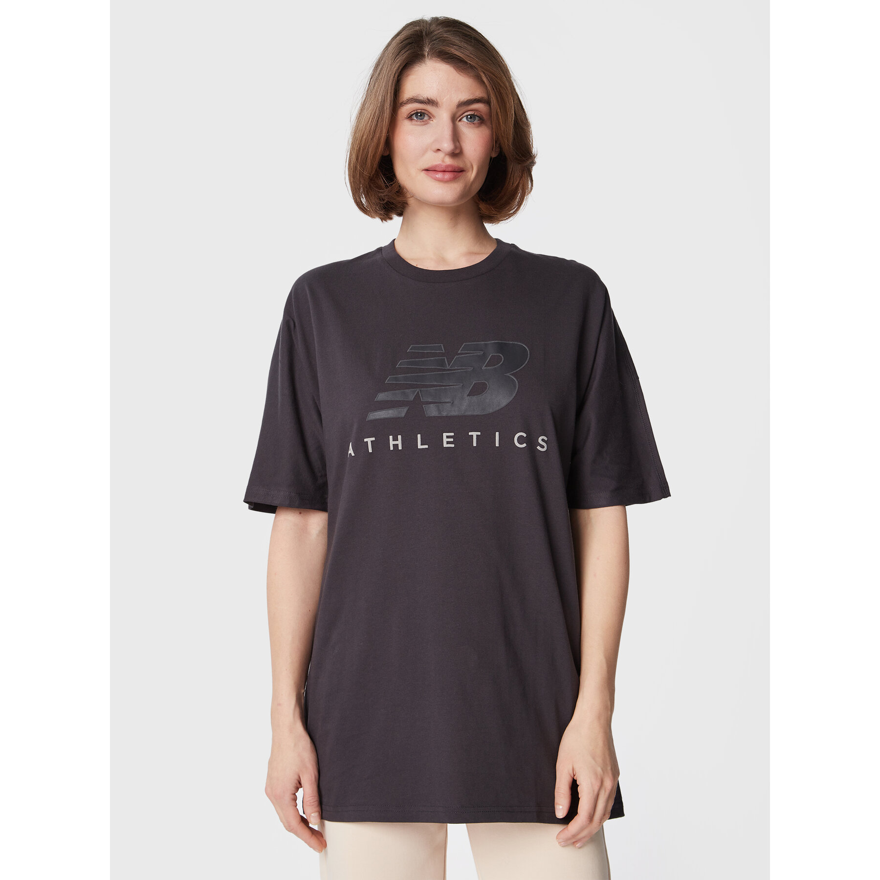 New Balance T-Shirt WT23503 Μαύρο Oversize