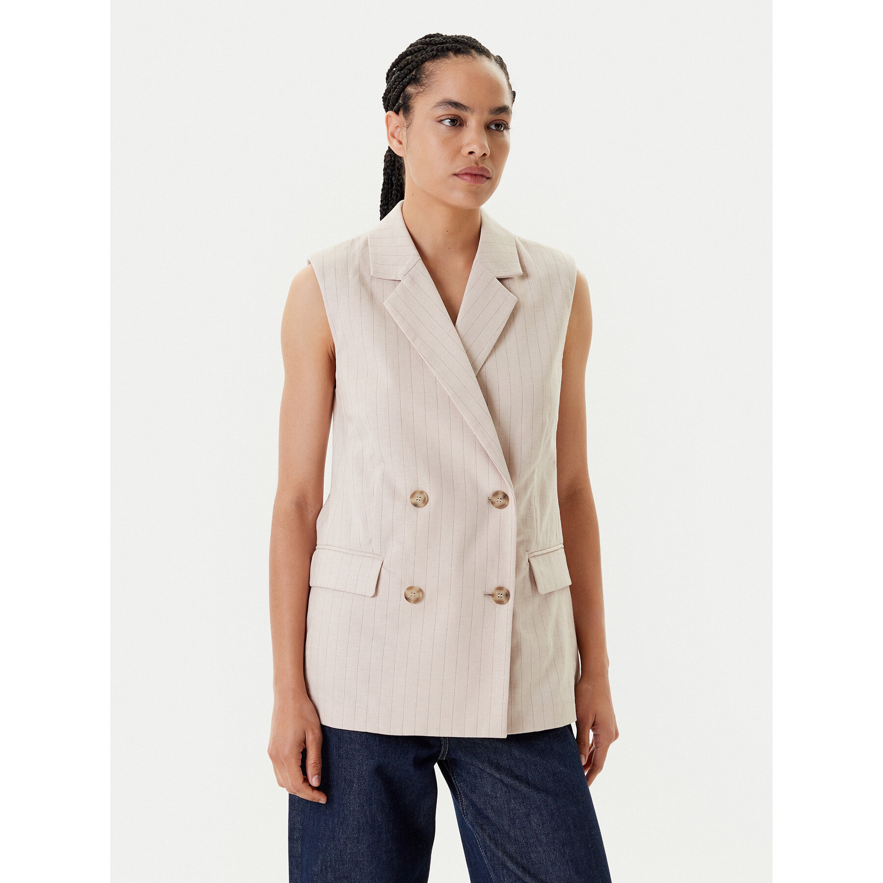 United Colors Of Benetton Weste 29KBDJ00W Beige Regular Fit