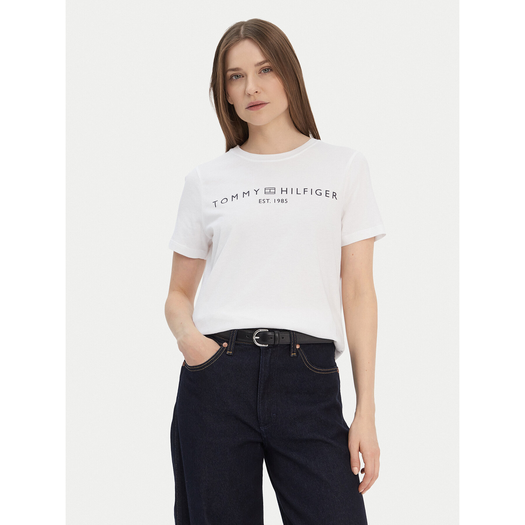 Tommy Hilfiger T-shirt Logo WW0WW40276 Bijela Regular Fit