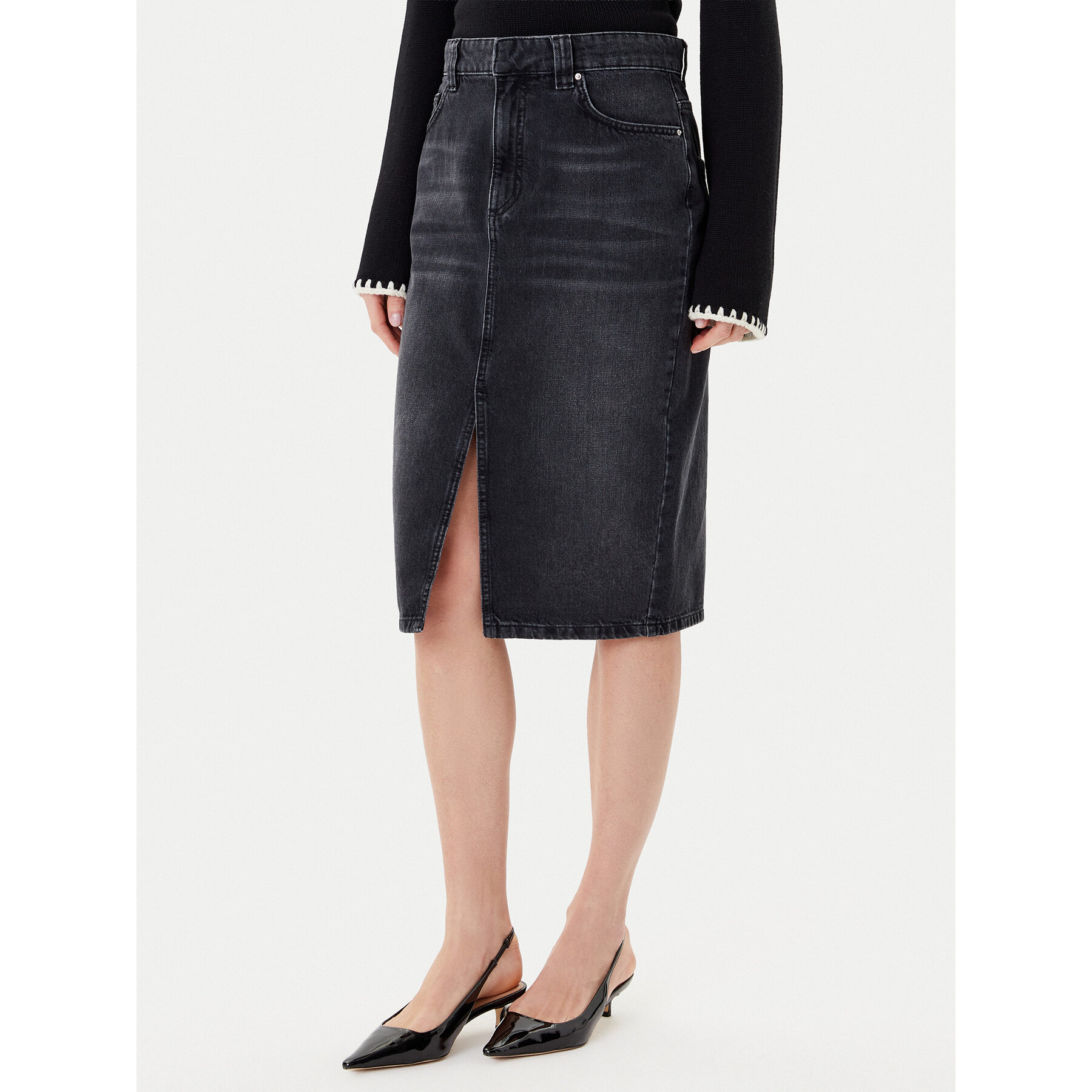 Marella Jeansrock 2523106054200 Schwarz Regular Fit