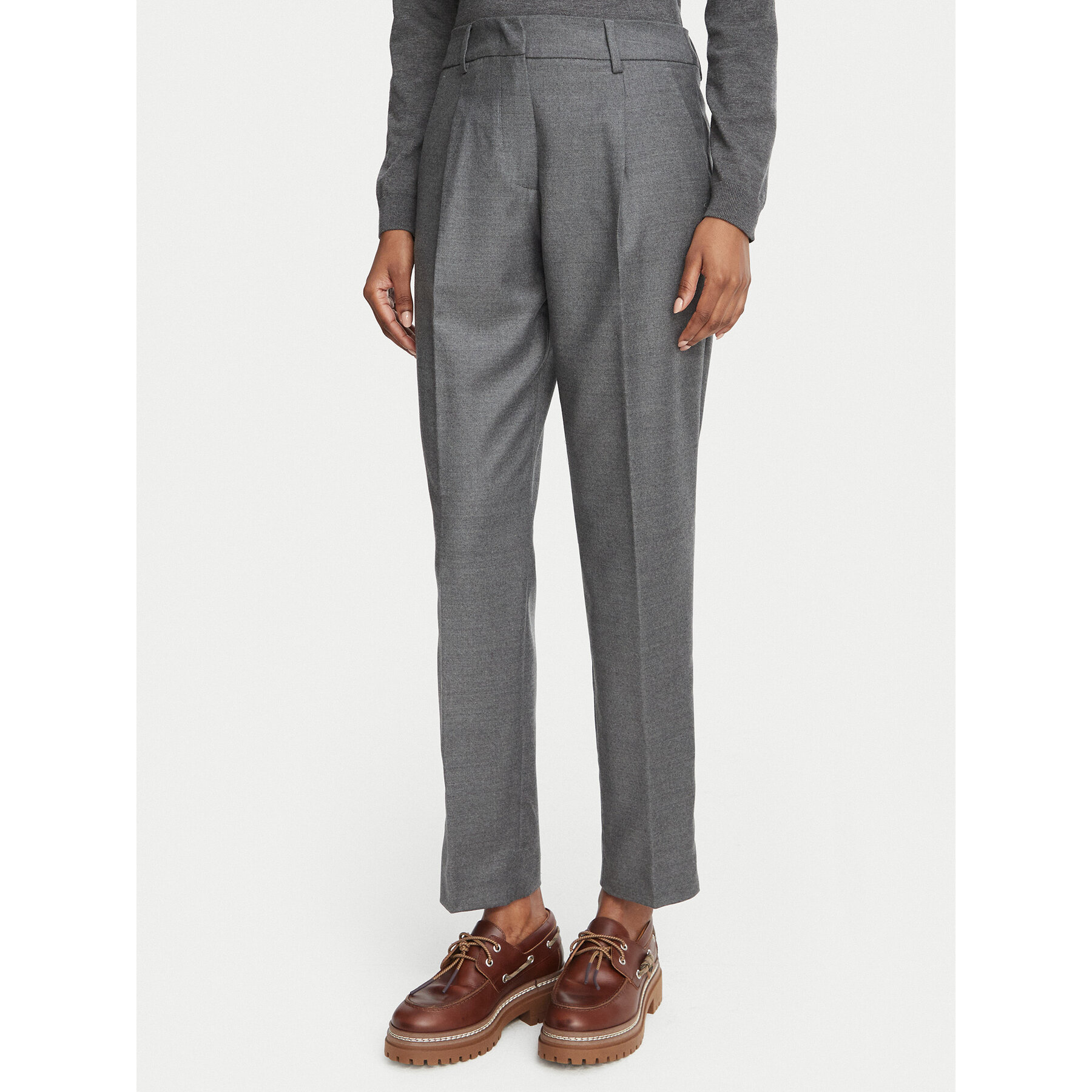 Weekend Max Mara Stoffhose Caldaia 2625136112 Grau Regular Fit