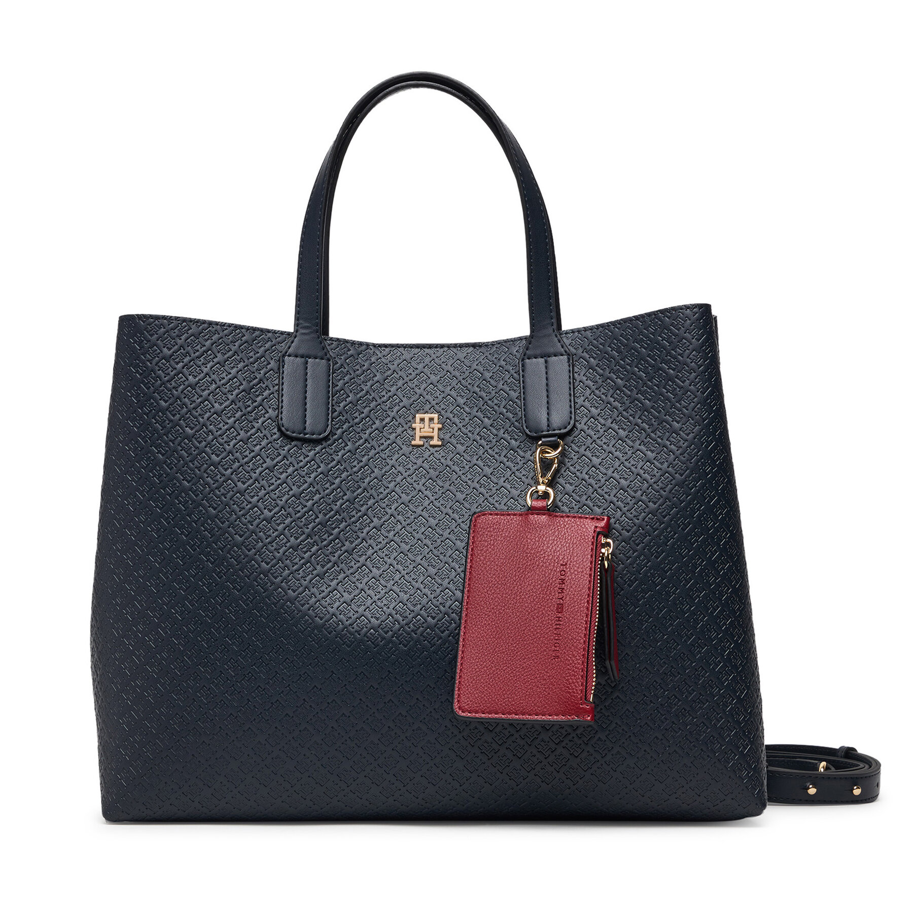 Ročna torba Tommy Hilfiger Th Icon Satchel Mono AW0AW18923 Mornarsko modra