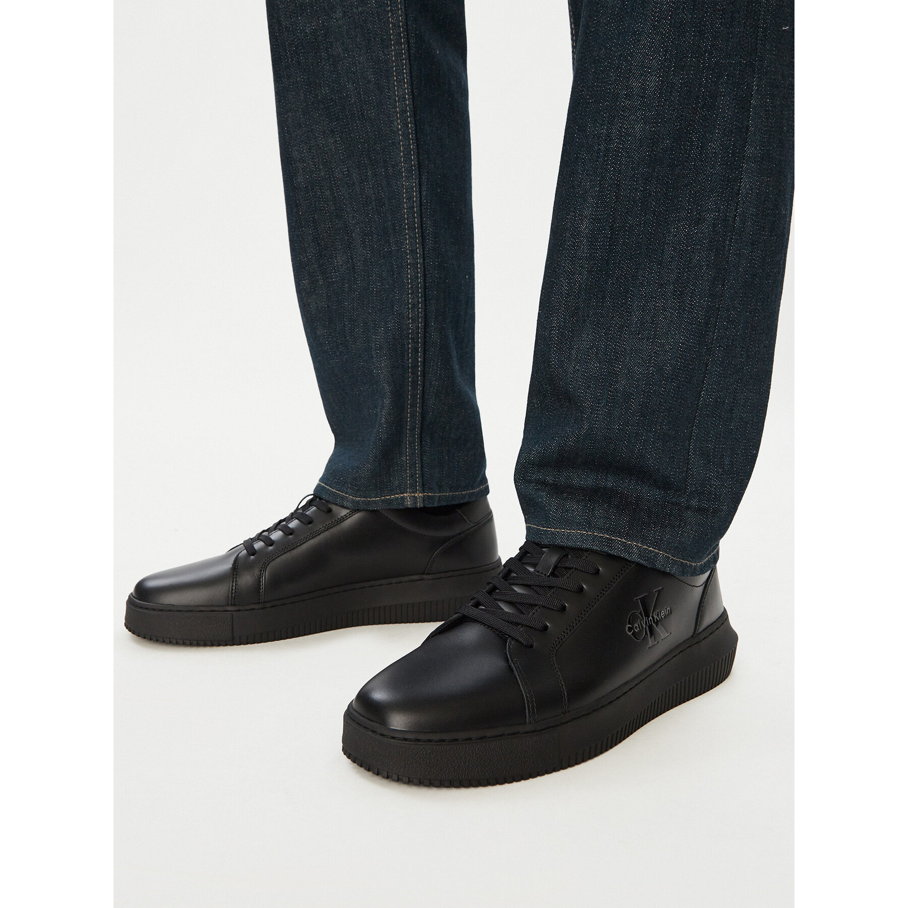 Сникърси Calvin Klein Chunky Cupsole Mono Lth YM0YM01317 Черен