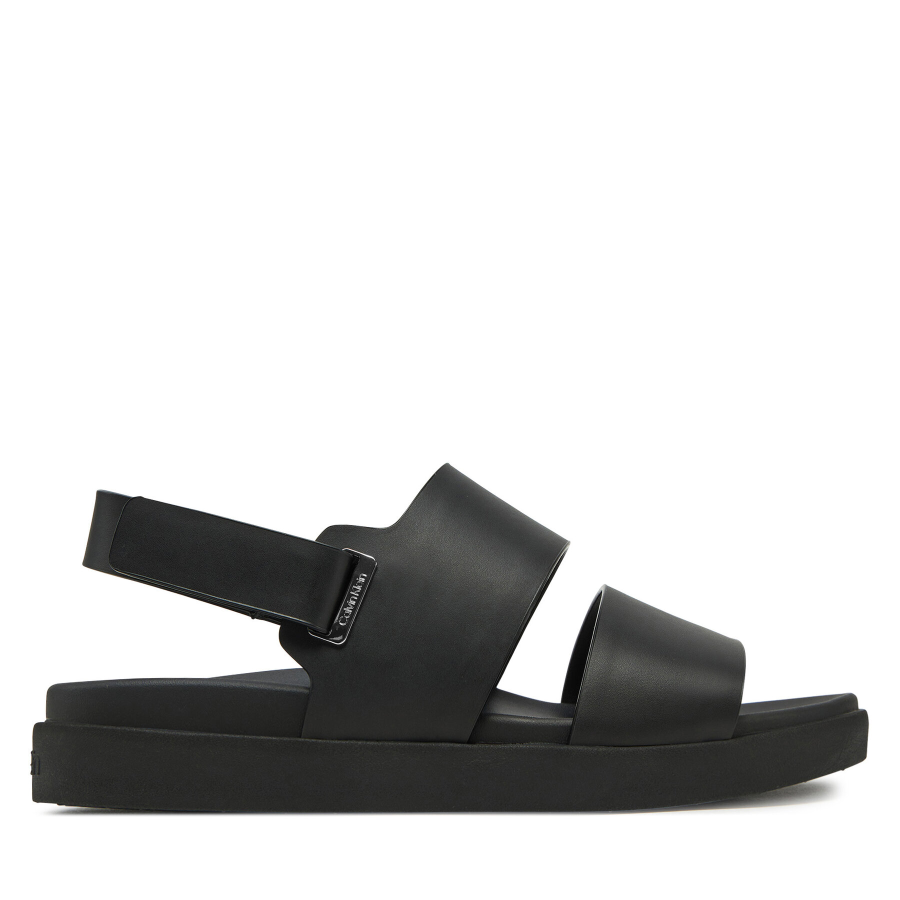 Sandale Calvin Klein Flat Adj Sandal Eyelet HW0HW02488 Negru