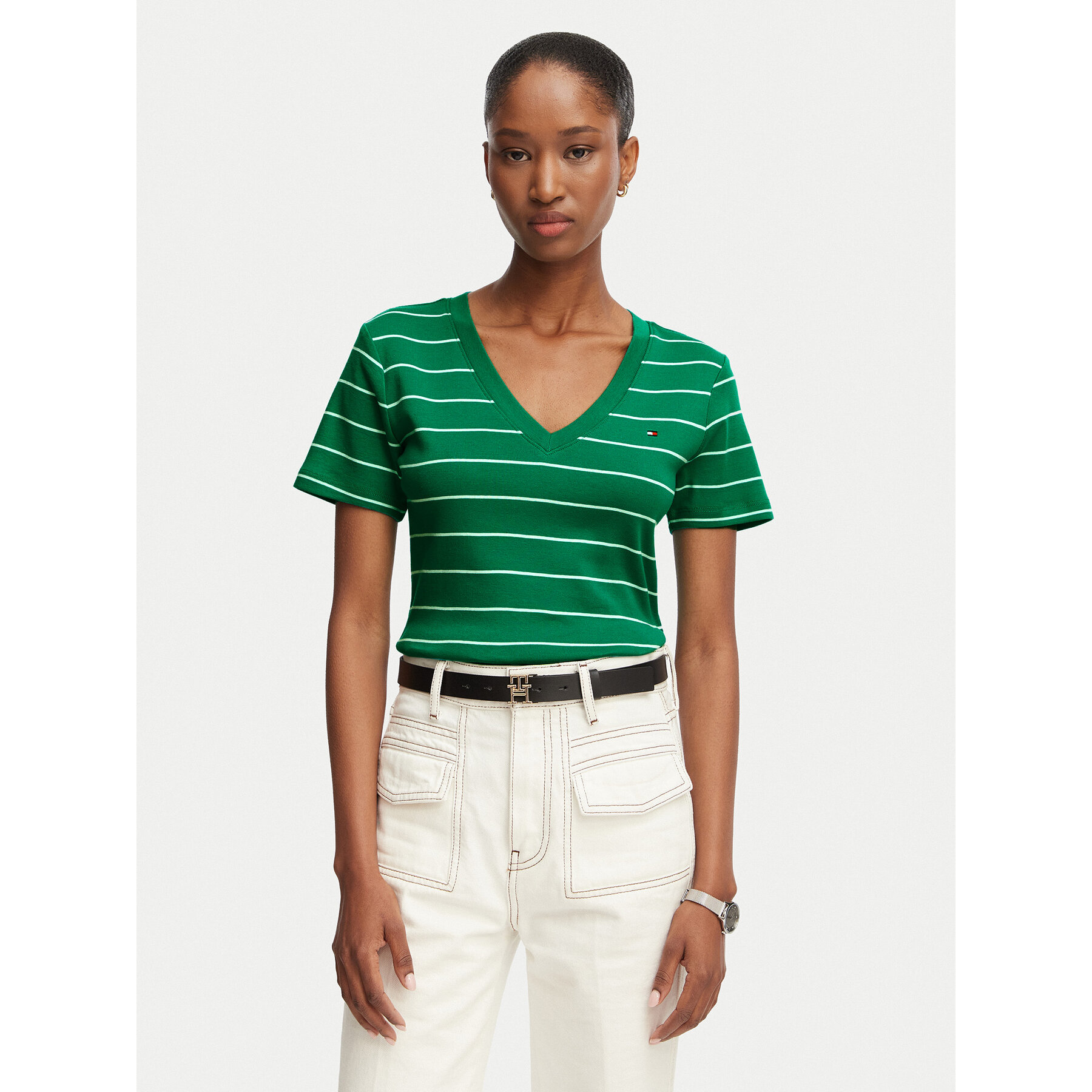 Tommy Hilfiger T-Shirt New Cody WW0WW40584 Grün Slim Fit