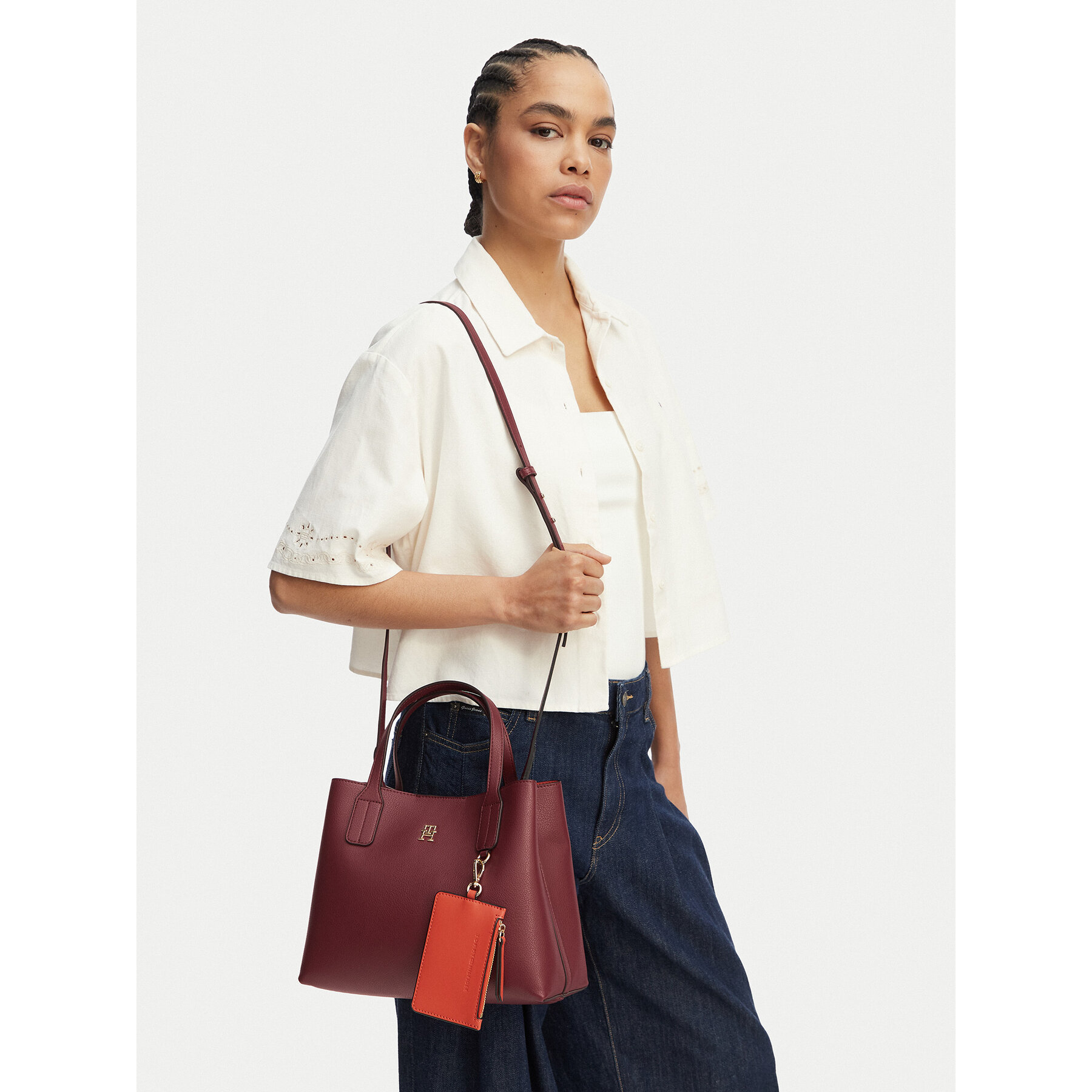 Τσάντα Tommy Hilfiger Th Icon Mini Satchel AW0AW18722 Καφέ