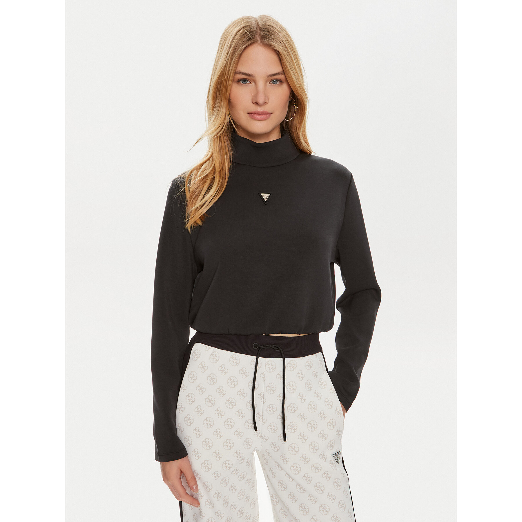 Guess Sweatshirt Olympe V4YQ05 KCAY2 Schwarz Regular Fit