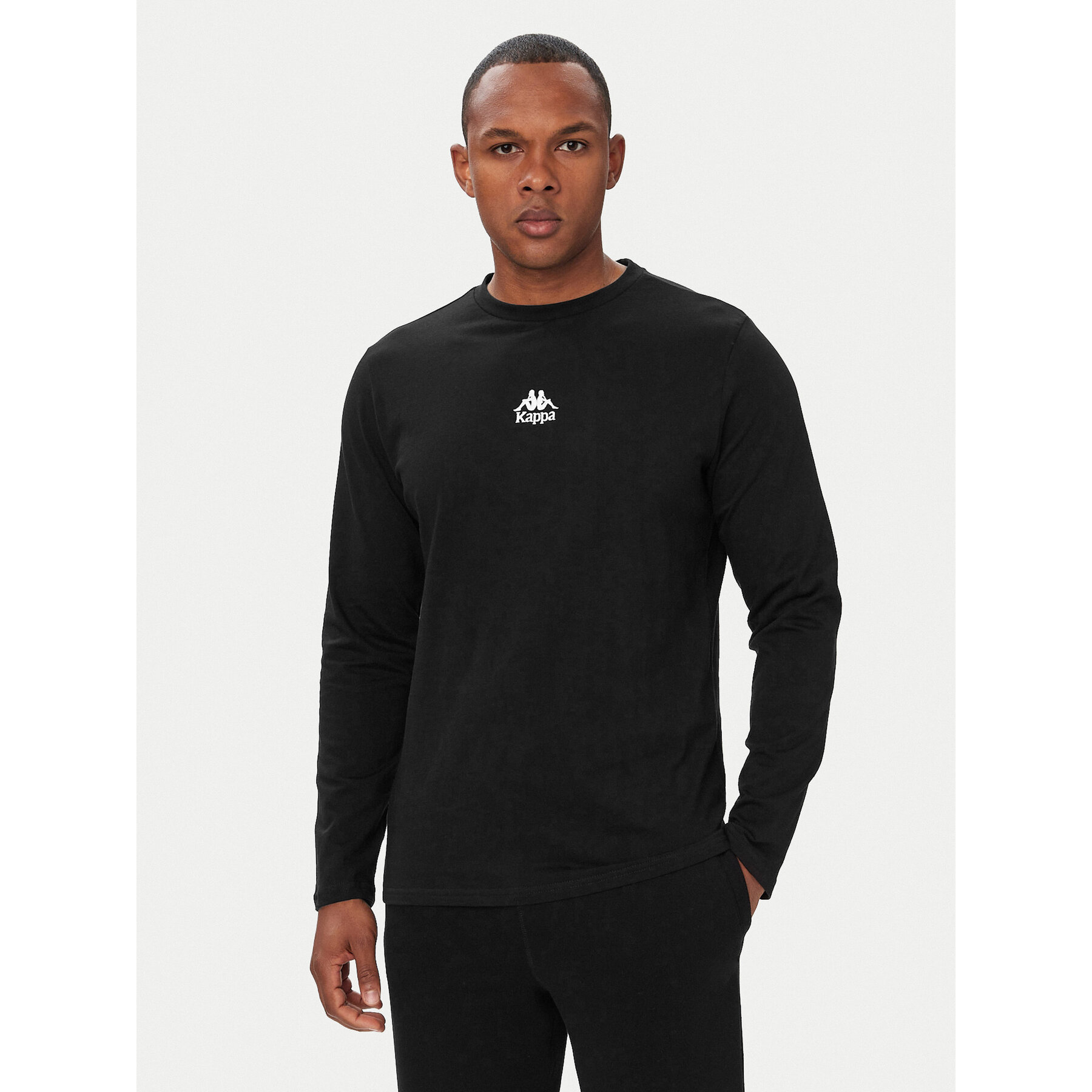 Kappa Majica dugih rukava 382J2RW Crna Regular Fit