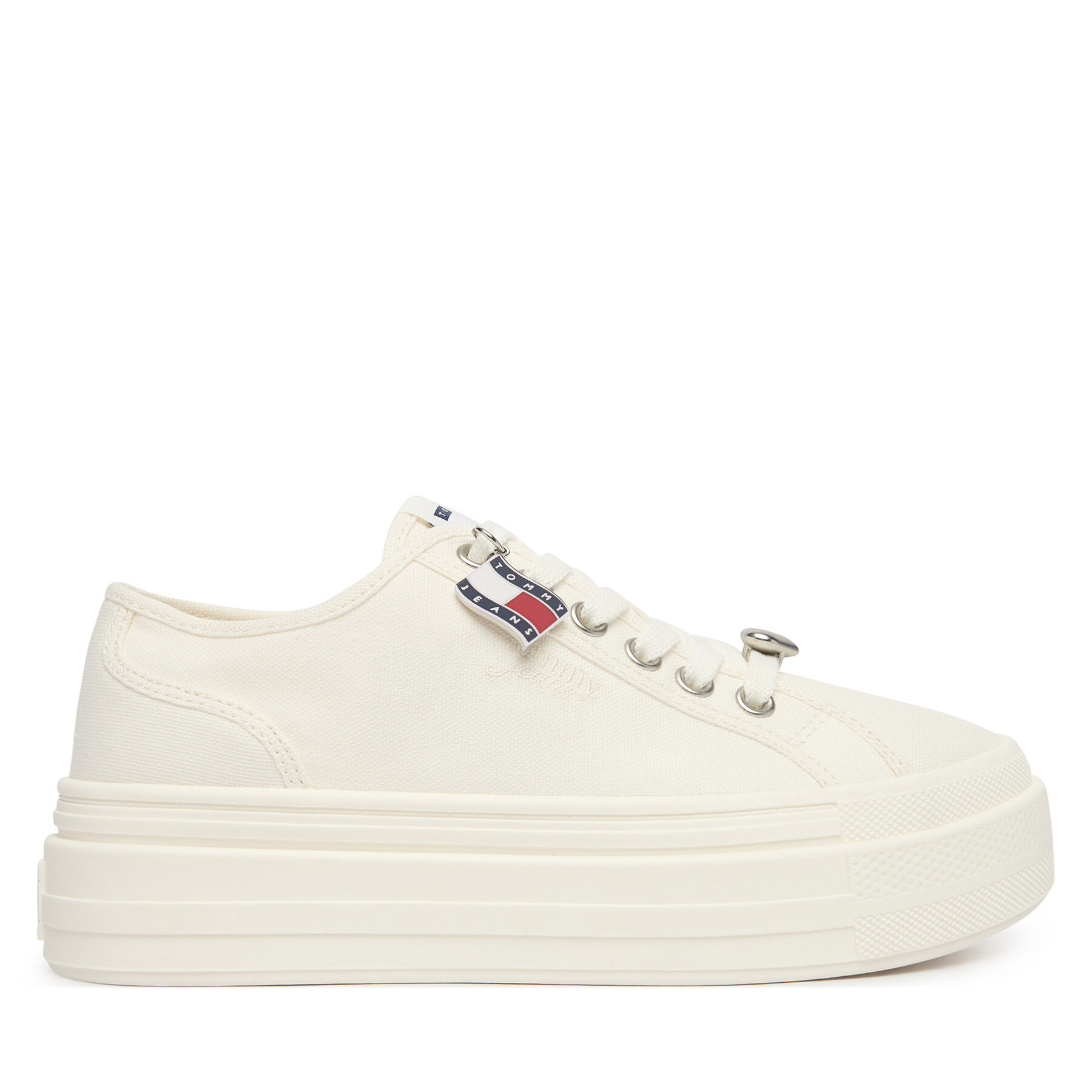 Snīkeri Tommy Jeans Tjw Flatform Sneaker Charms EN0EN02959 Balts