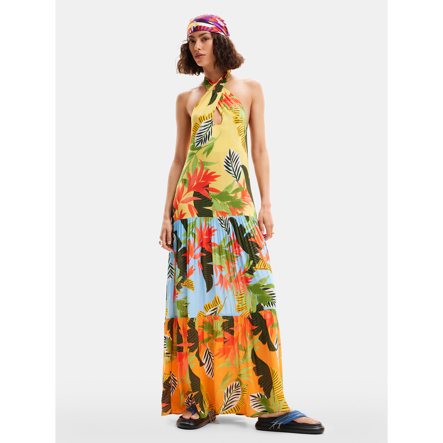 Desigual Sommerkleid Tropi 24SWMW08 Bunt Loose Fit