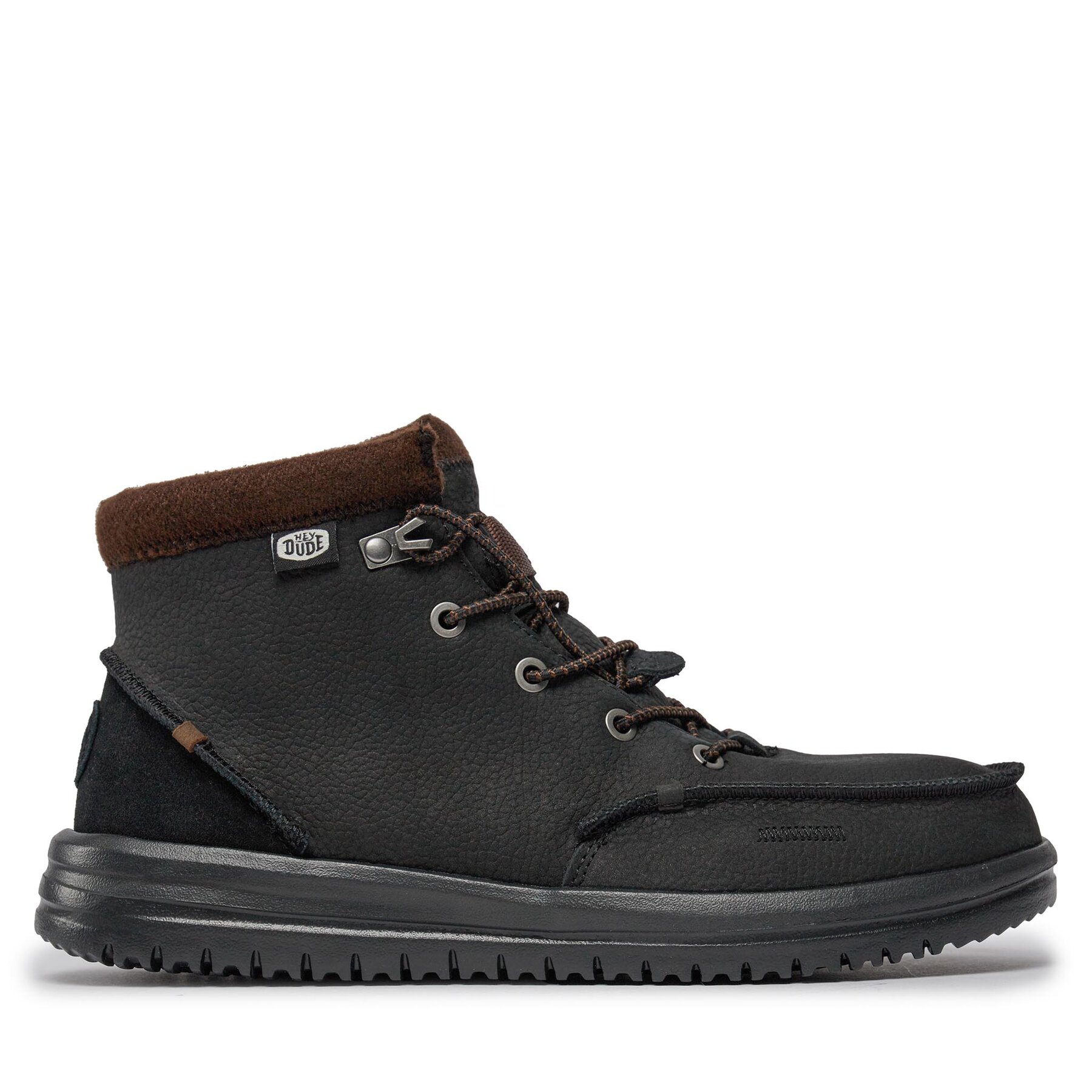 Botines planos Hey Dude Bradley Boot Leather 40189-001 Negro