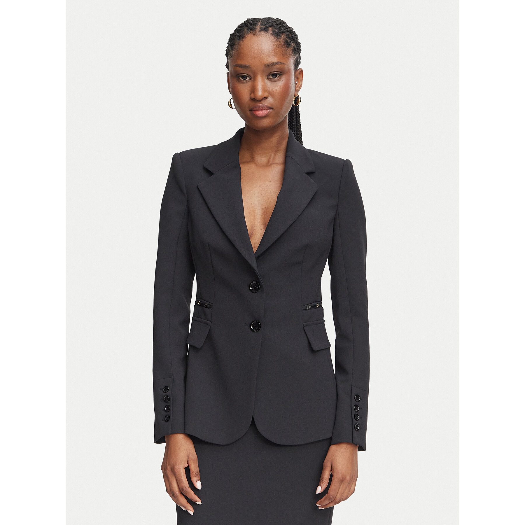 Elisabetta Franchi Sakko GI-274-66E2-V670 Schwarz Slim Fit