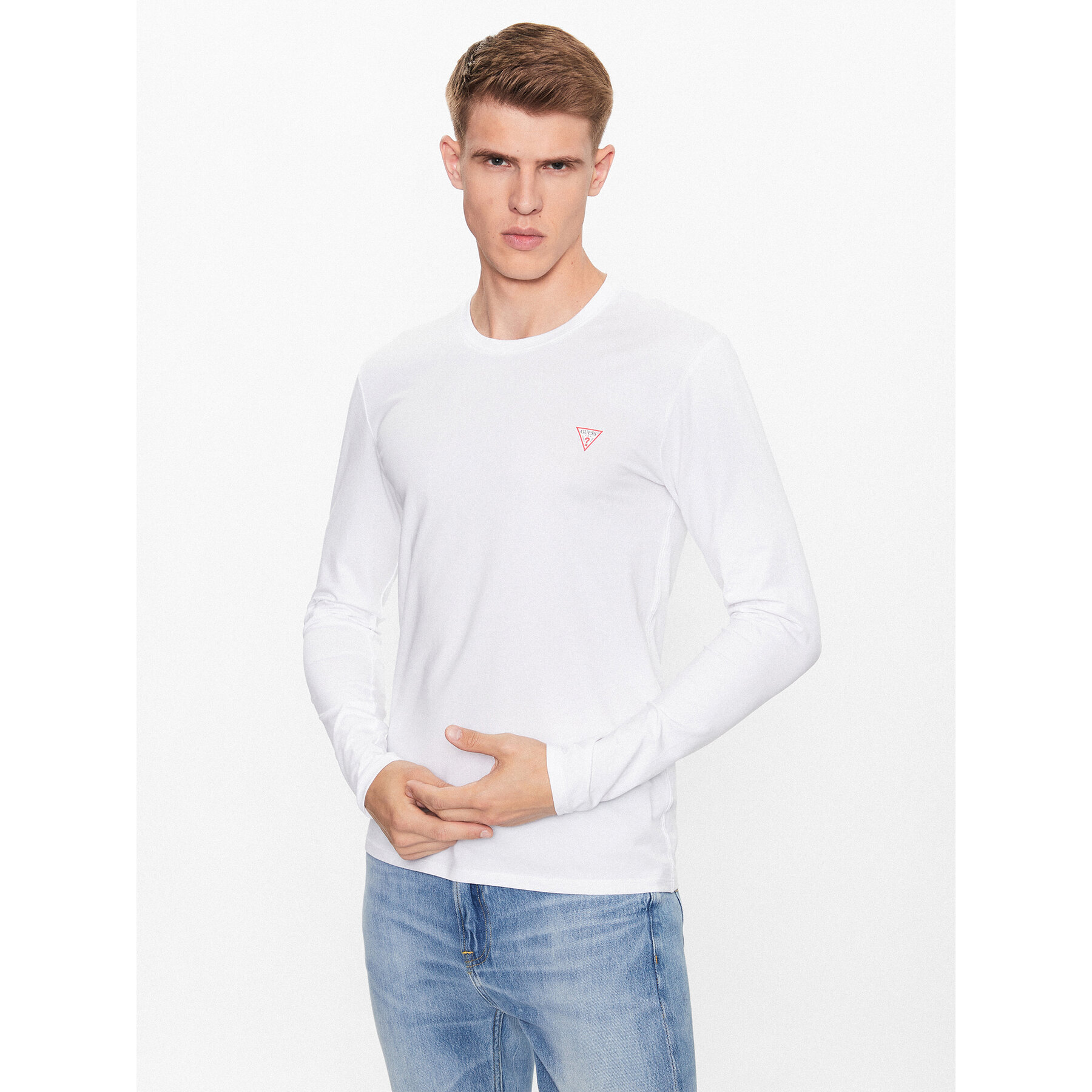 Guess Longsleeve M2YI28 J1314 Weiß Slim Fit