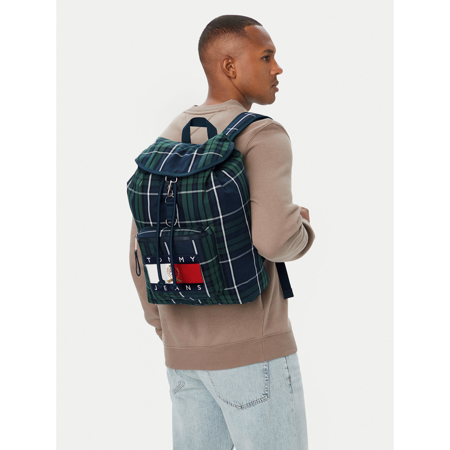 Nahrbtnik Tommy Jeans Tjm Archive Check Backpack AM0AM14816 Zelena