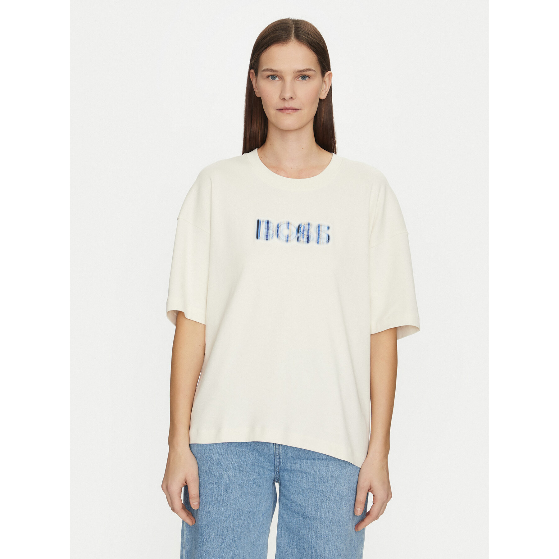 BOSS T-shirt 50532093 Bianco Relaxed Fit