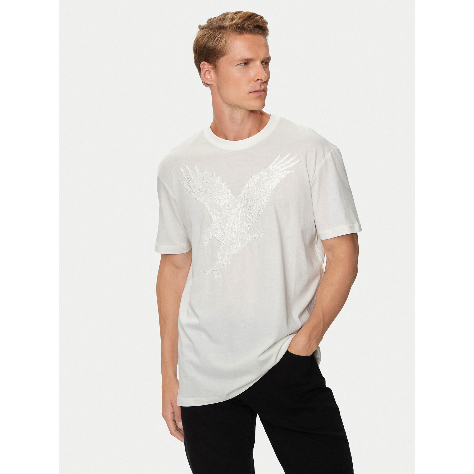 Armani Exchange T-Shirt 6DZTAD ZJ9TZ 1116 Λευκό Regular Fit